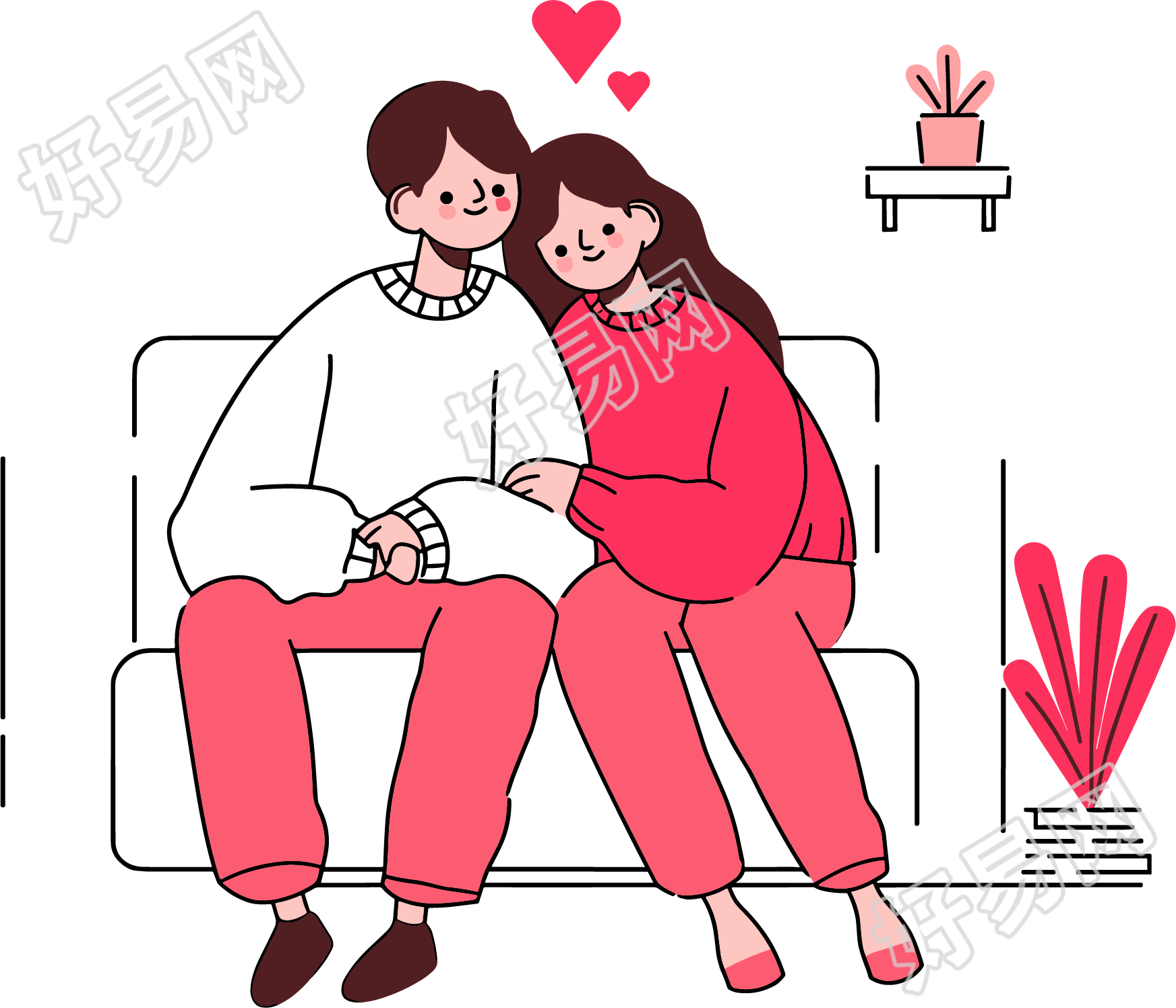 恋爱情侣PNG图形素材
