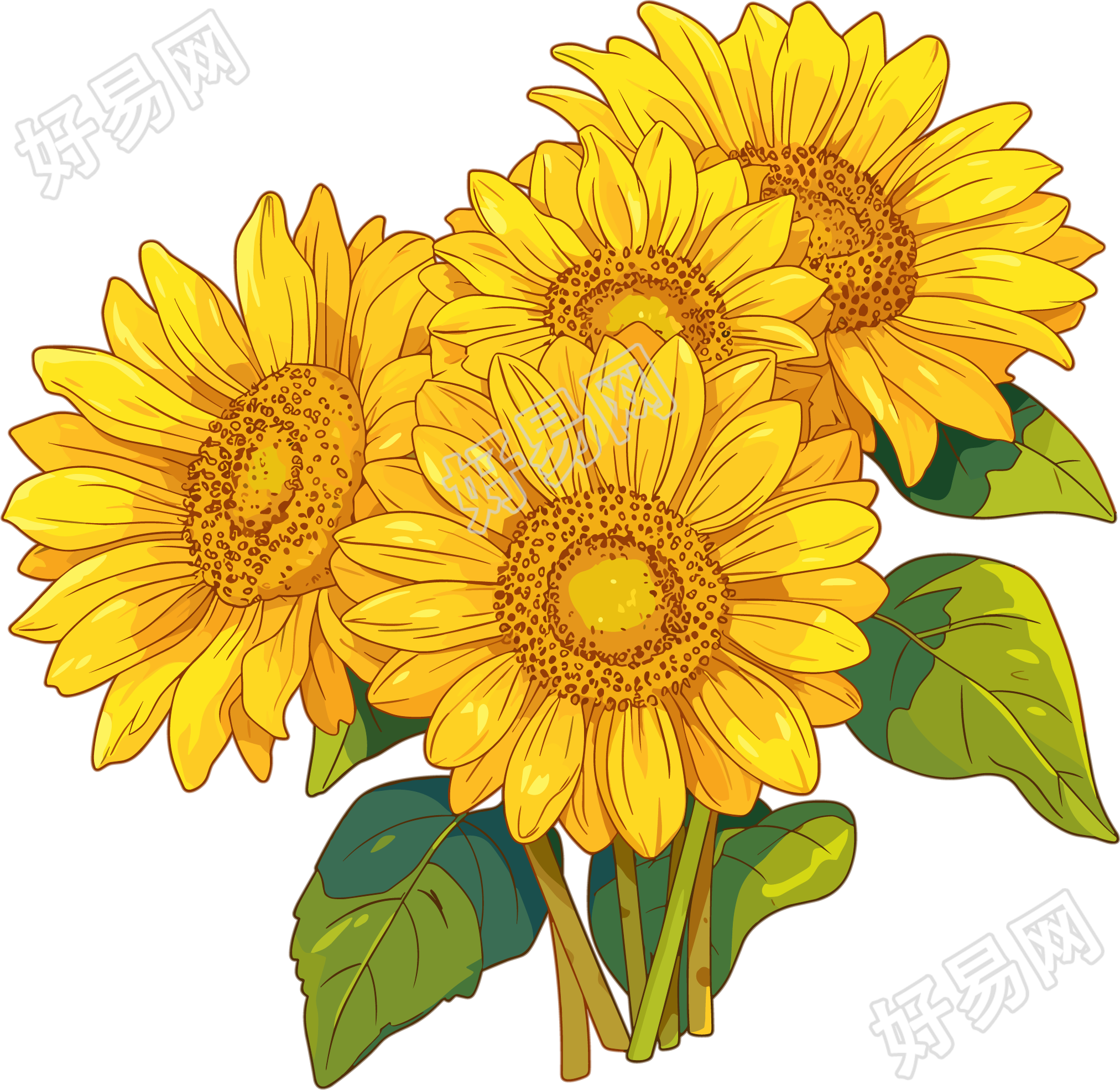 向日葵花束插图