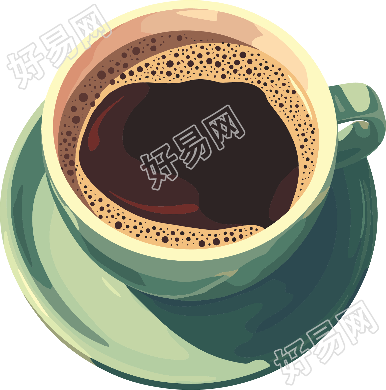 黑咖啡可商用插画