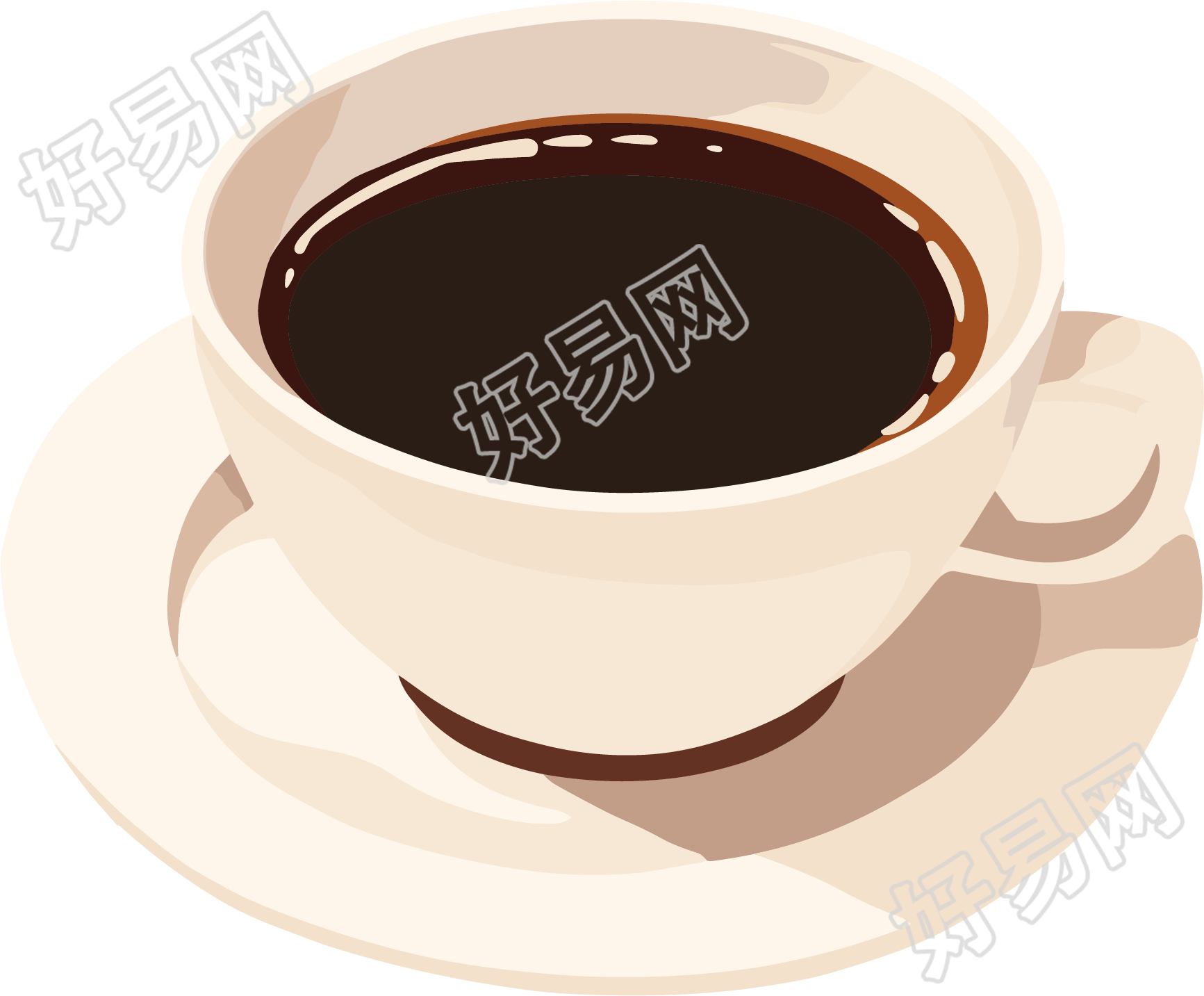 黑咖啡矢量插图