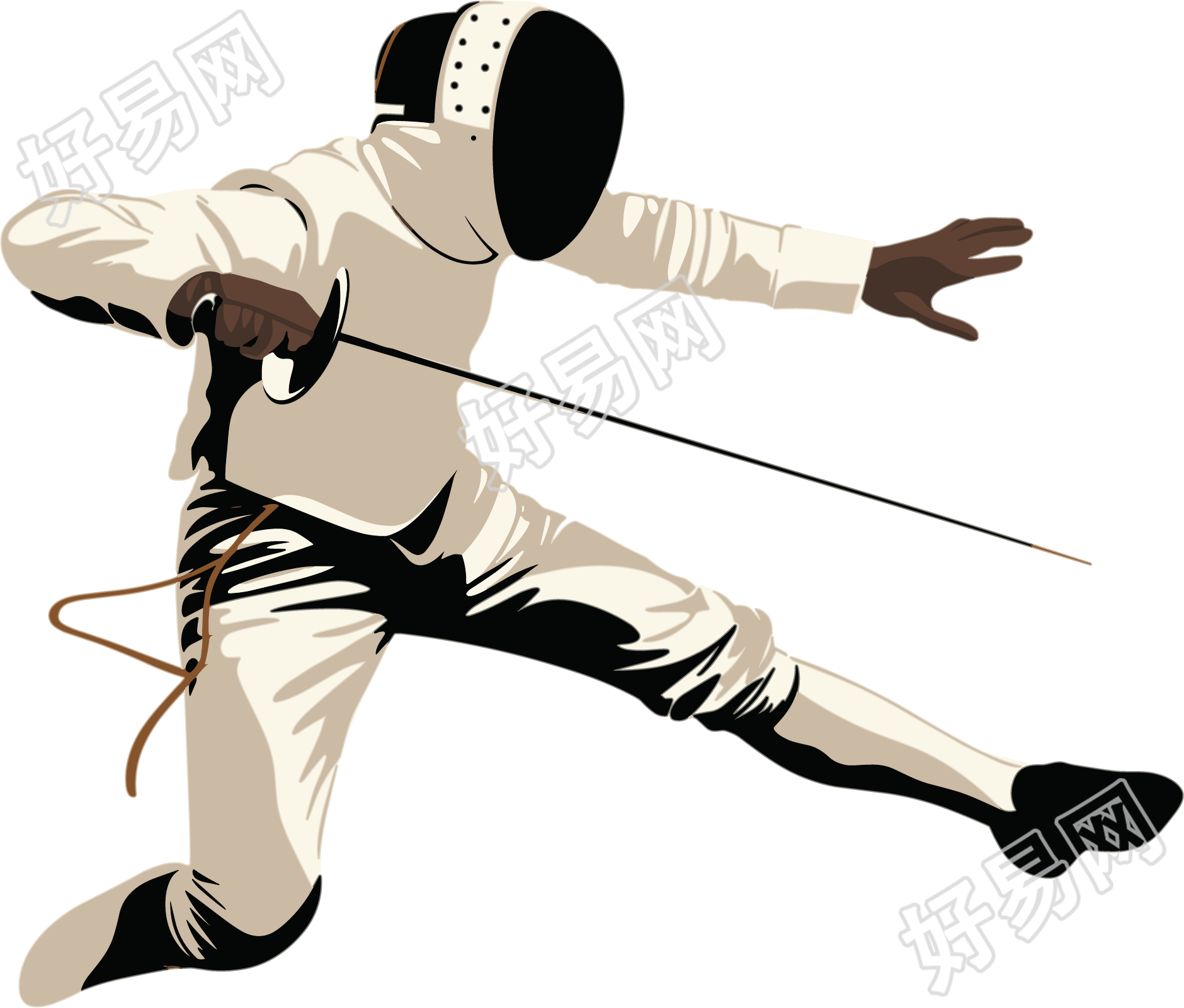 击剑运动员插图