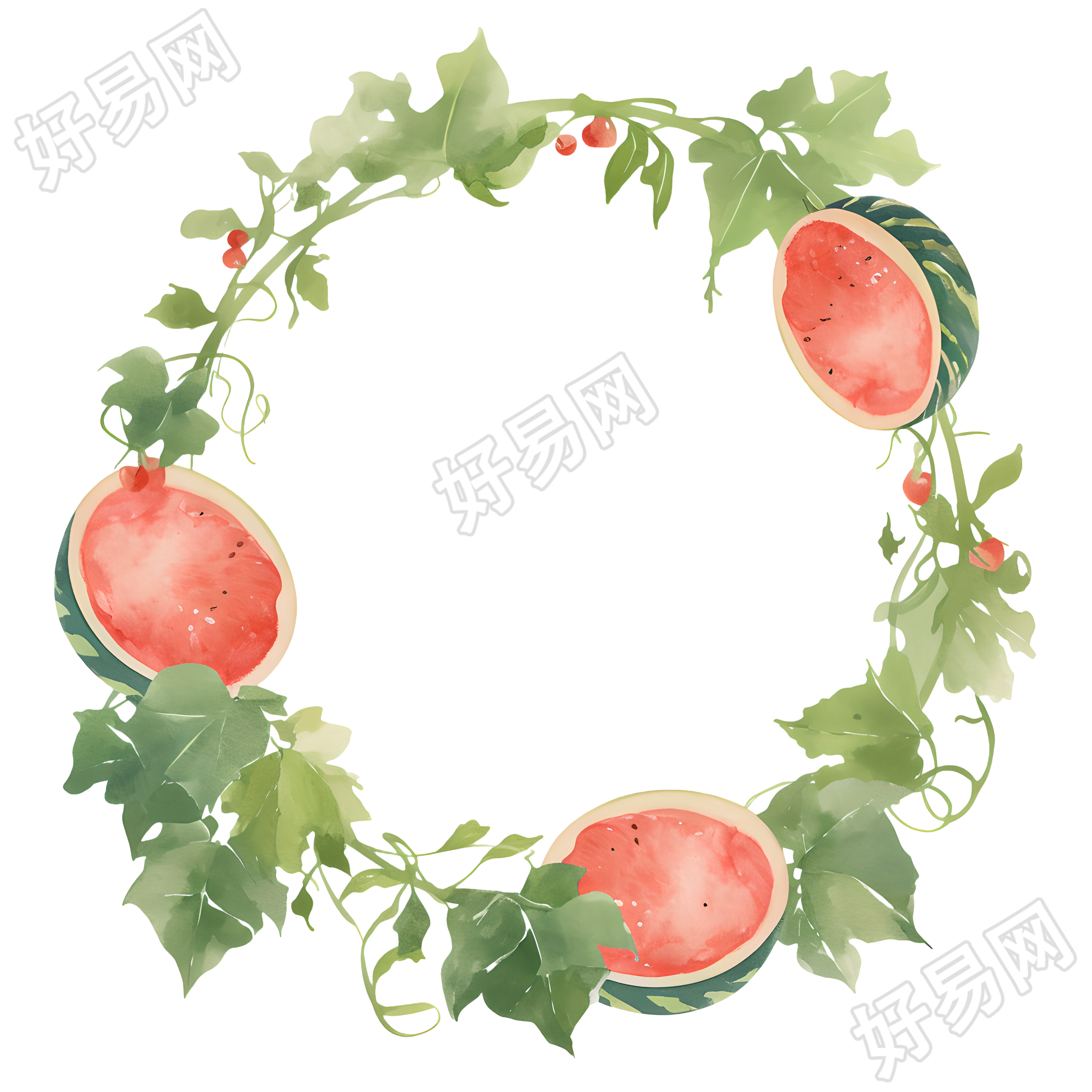 西瓜边框插图