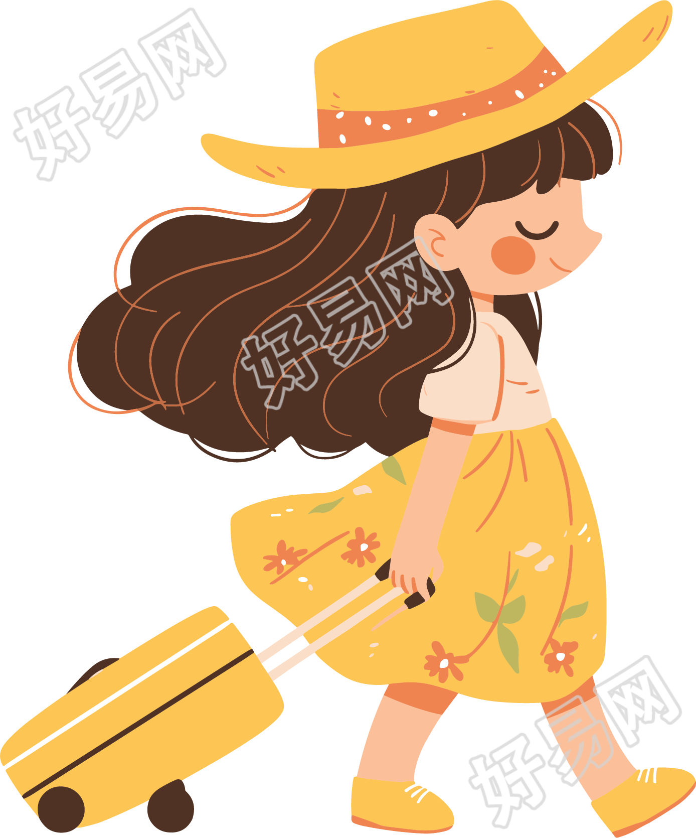 小学生旅游卡通素材
