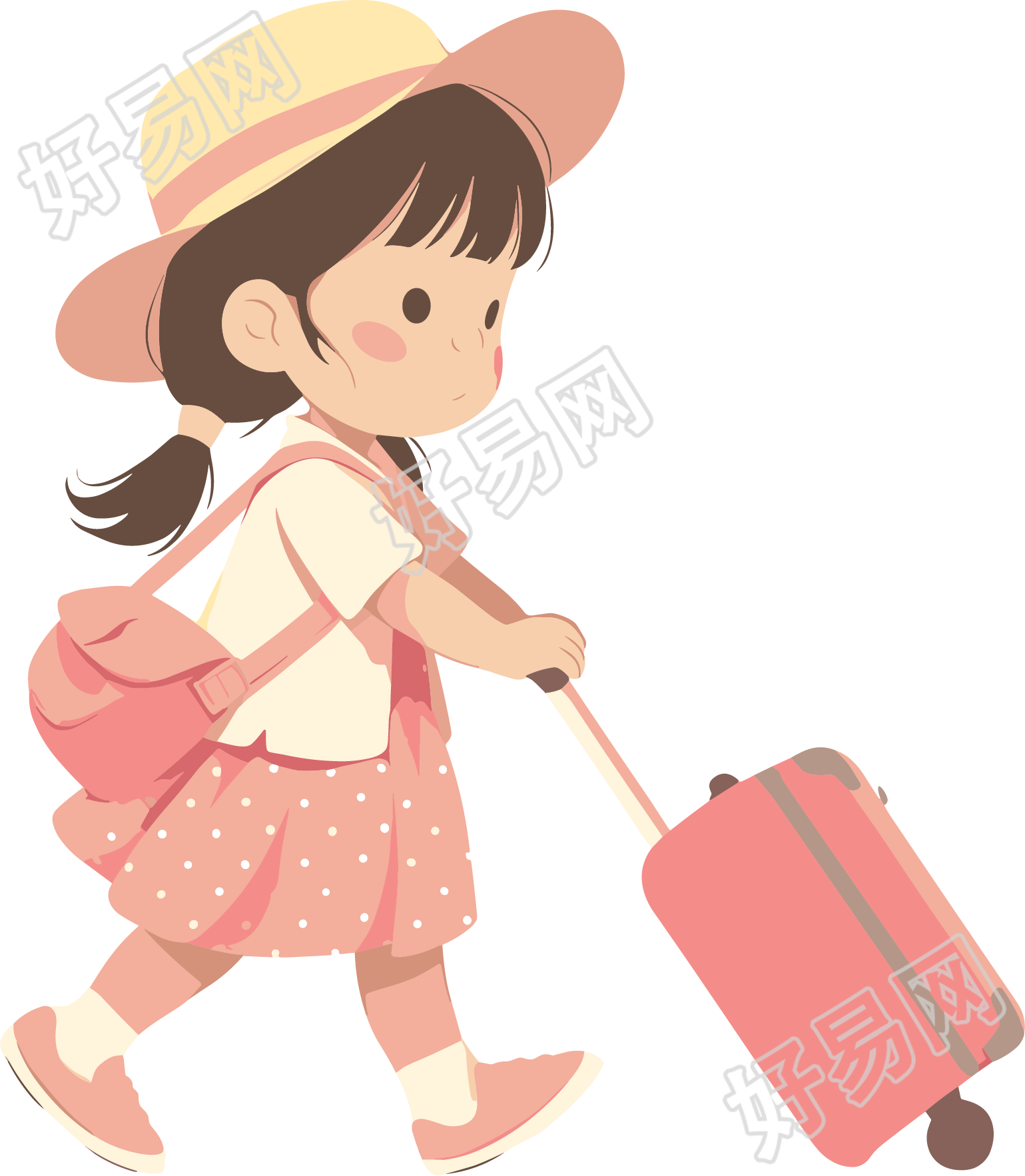小学生旅游矢量素材