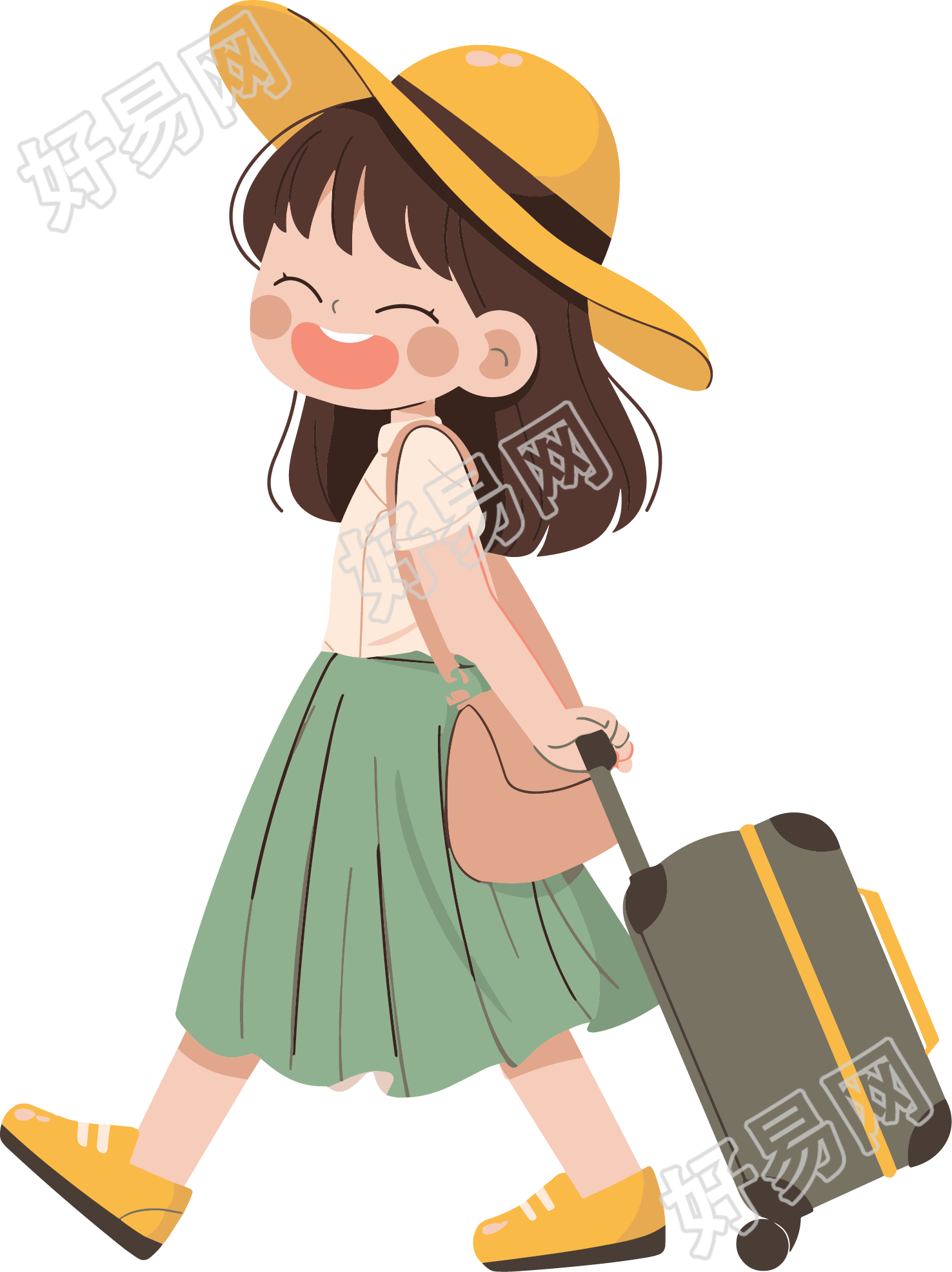 小学生旅游可爱素材
