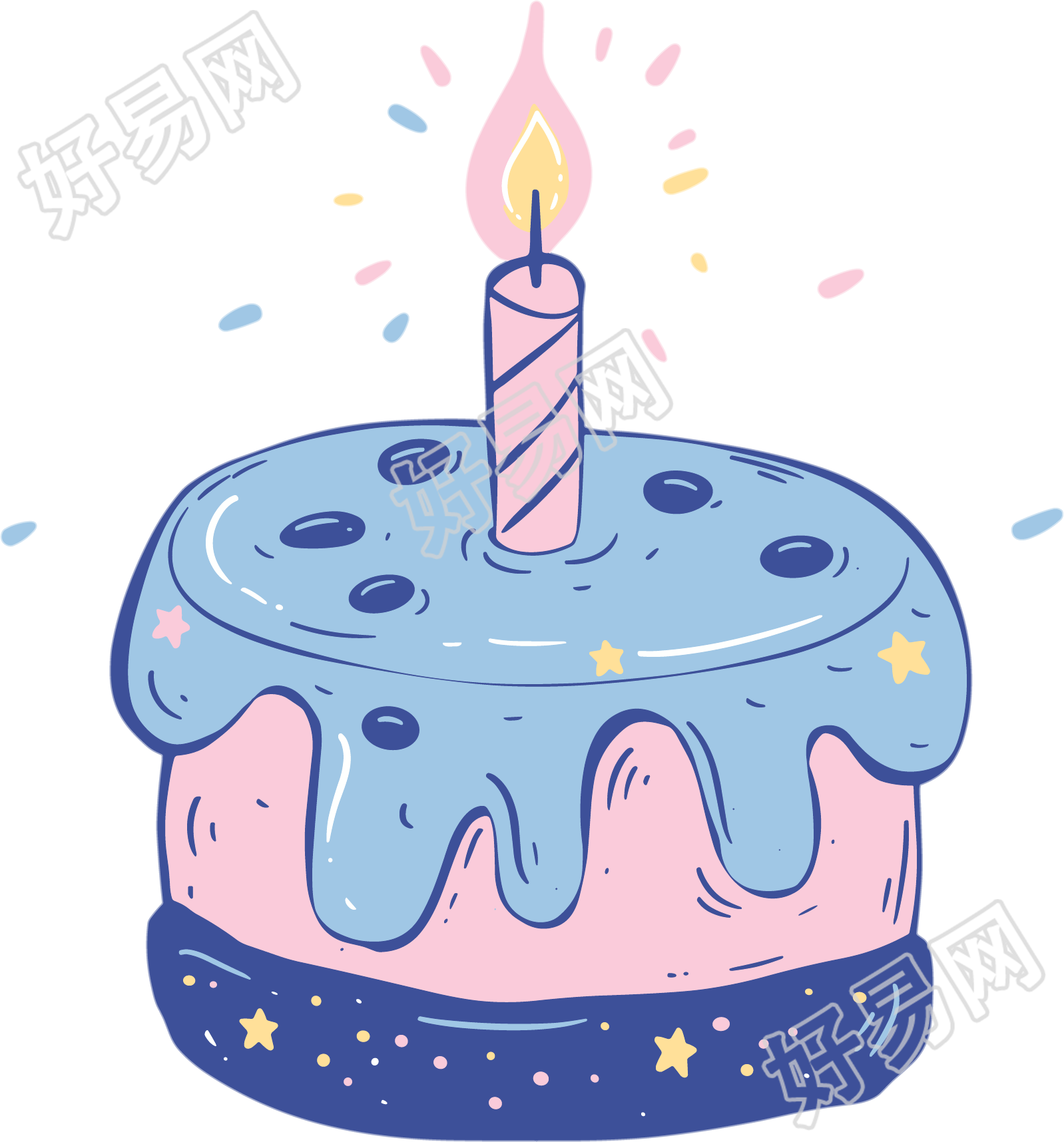 生日派对生日蛋糕插画