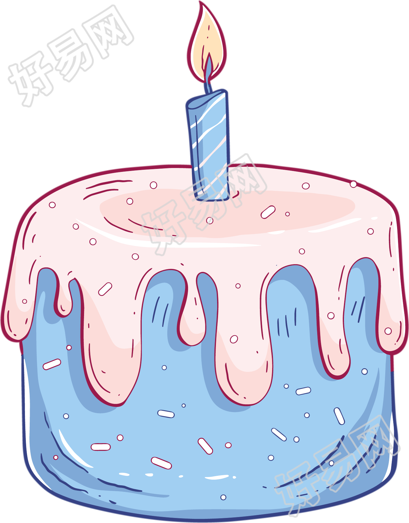 生日蛋糕可爱卡通插画