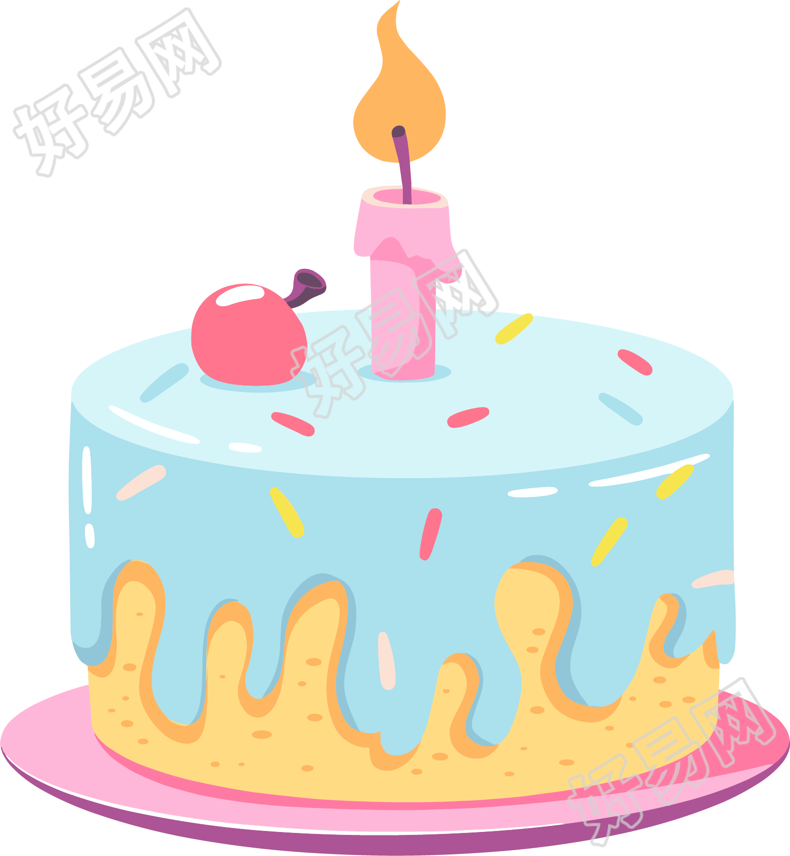 生日蛋糕生日派对插画