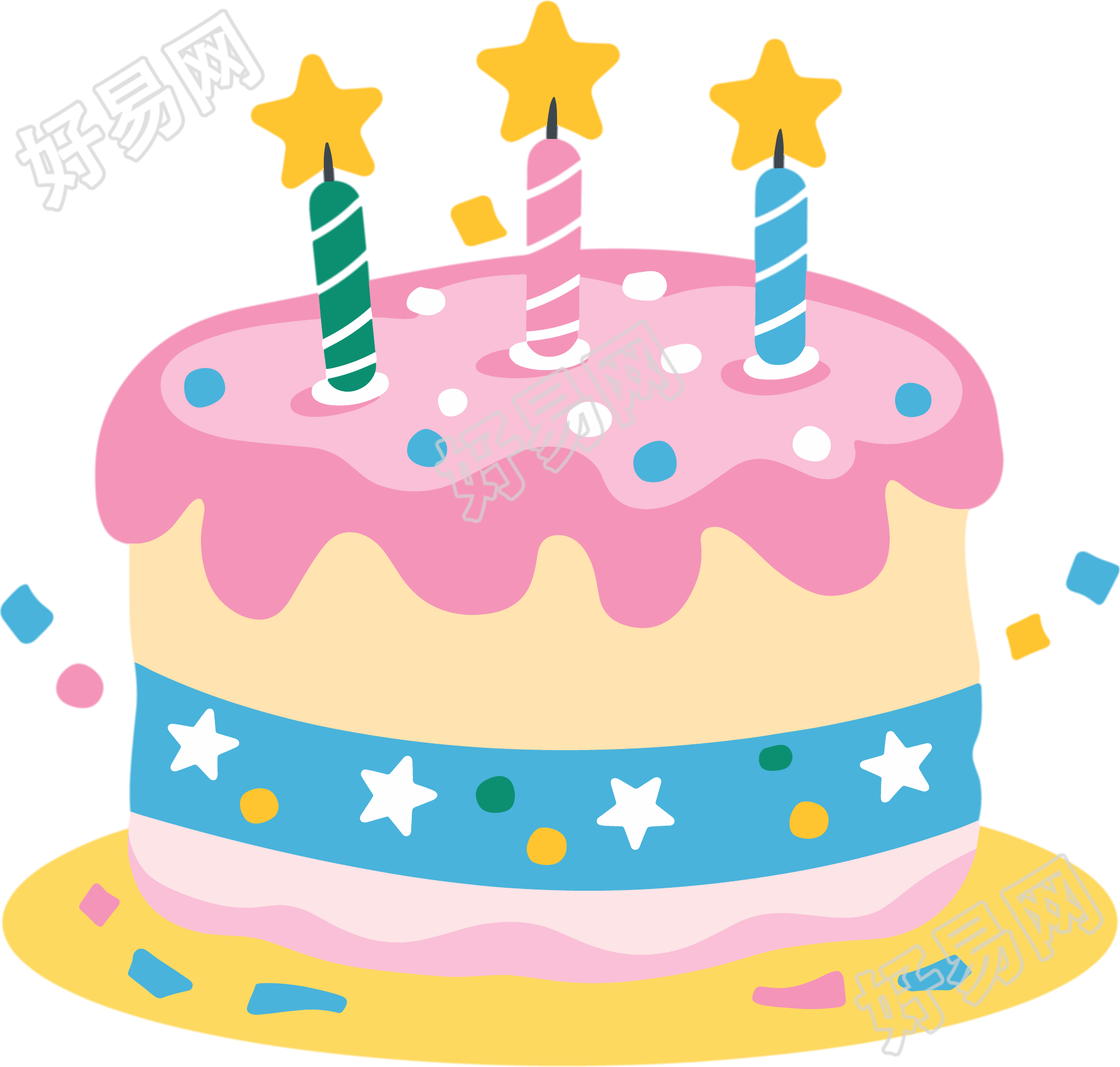 生日蛋糕卡通图形素材