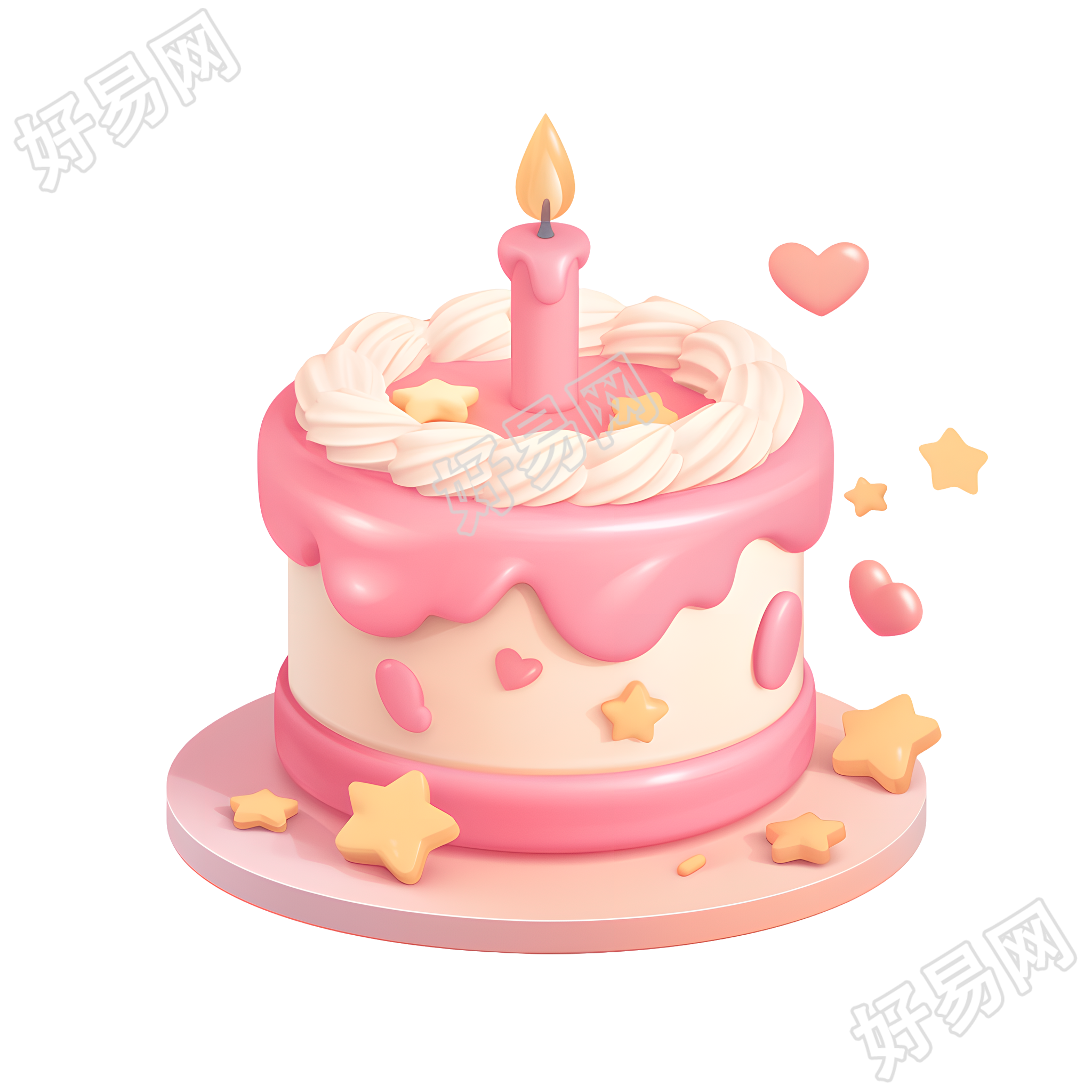 3D生日蛋糕可商用插图