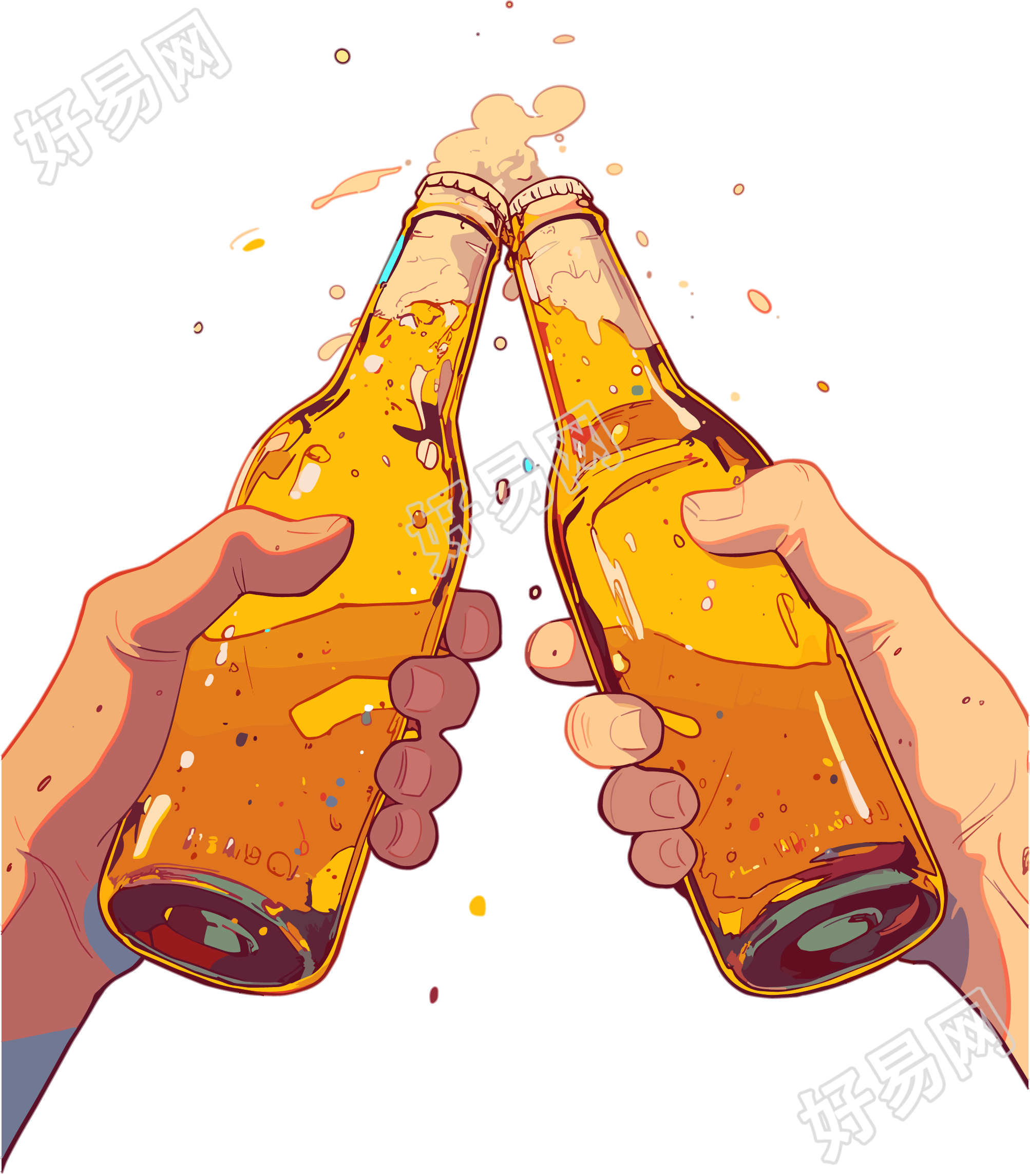 啤酒节啤酒瓶插画