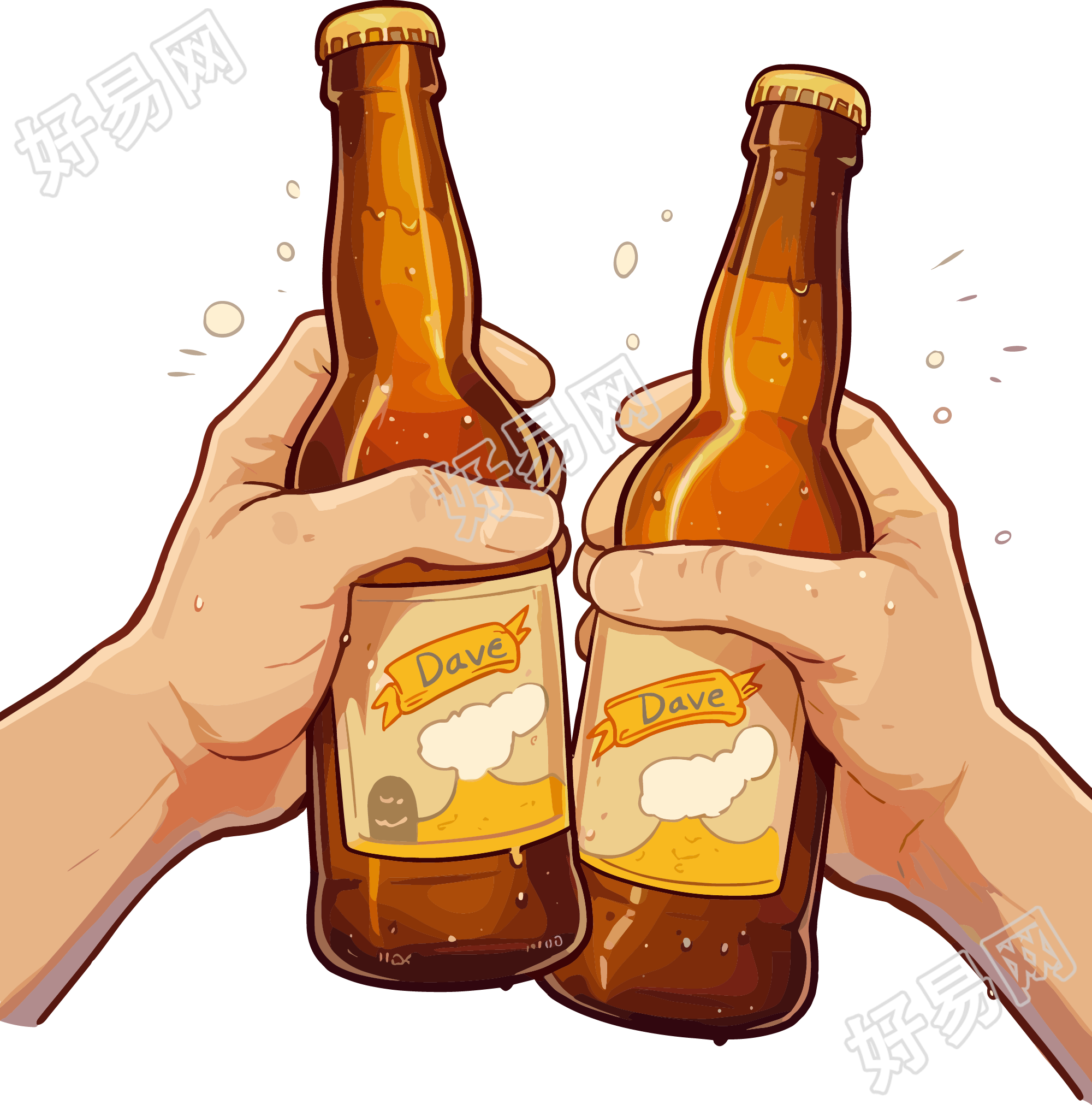 啤酒瓶透明背景插图