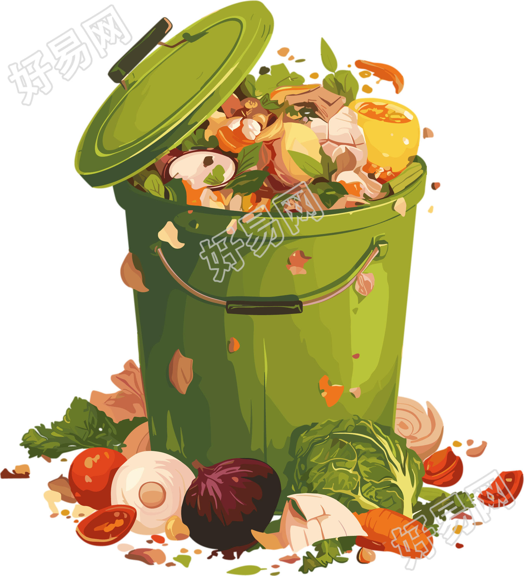 厨余垃圾商用插画