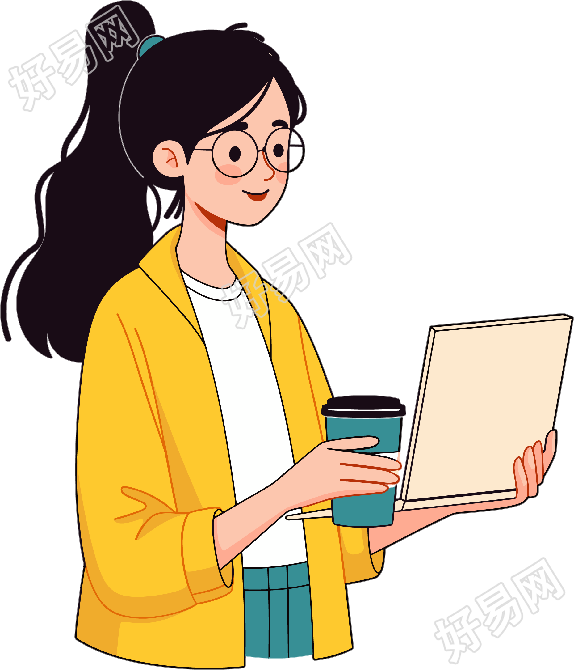 卡通人物扁平插图