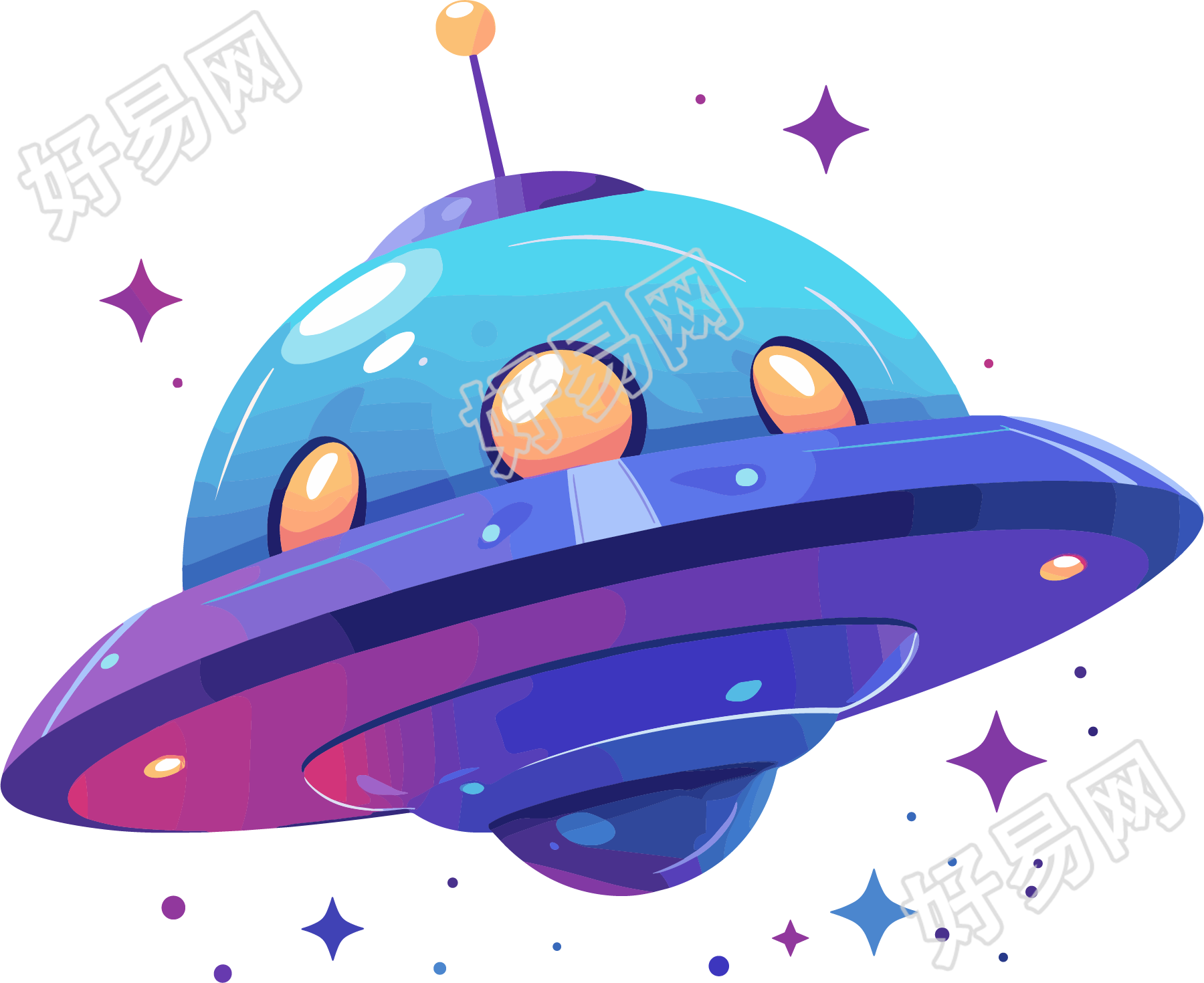 飞船插画素材