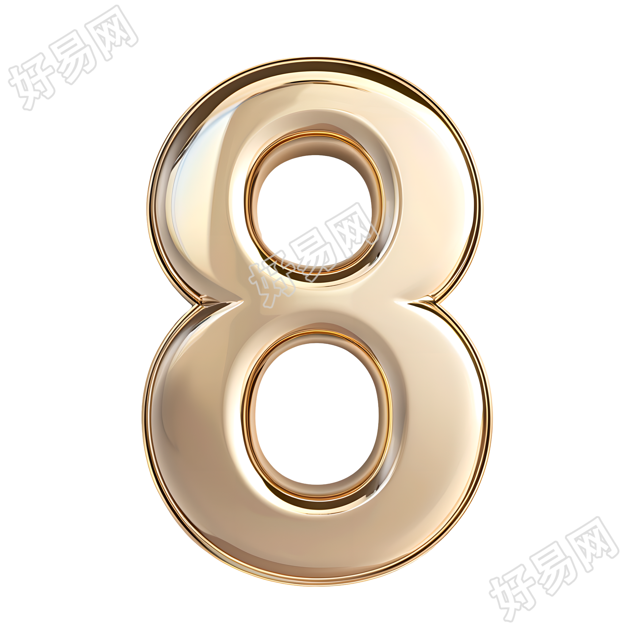 数字8金属风素材