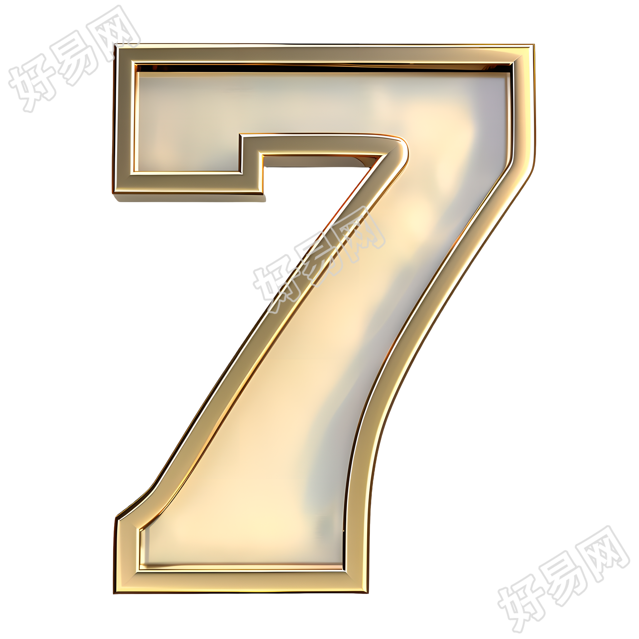 数字7金属风图形素材
