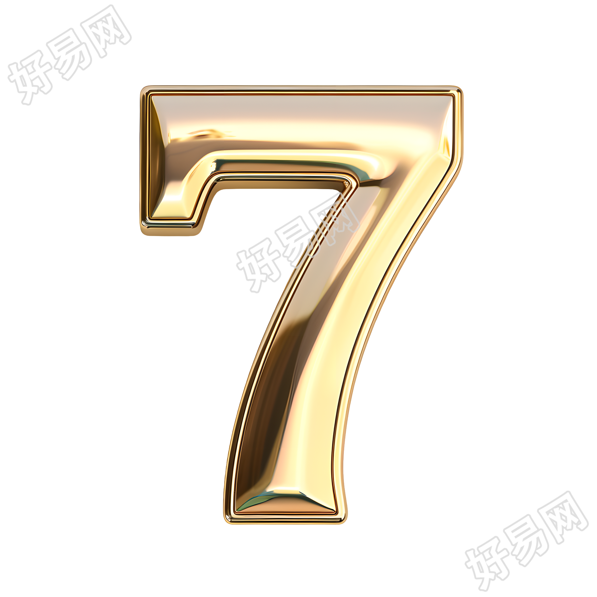数字7金属风素材