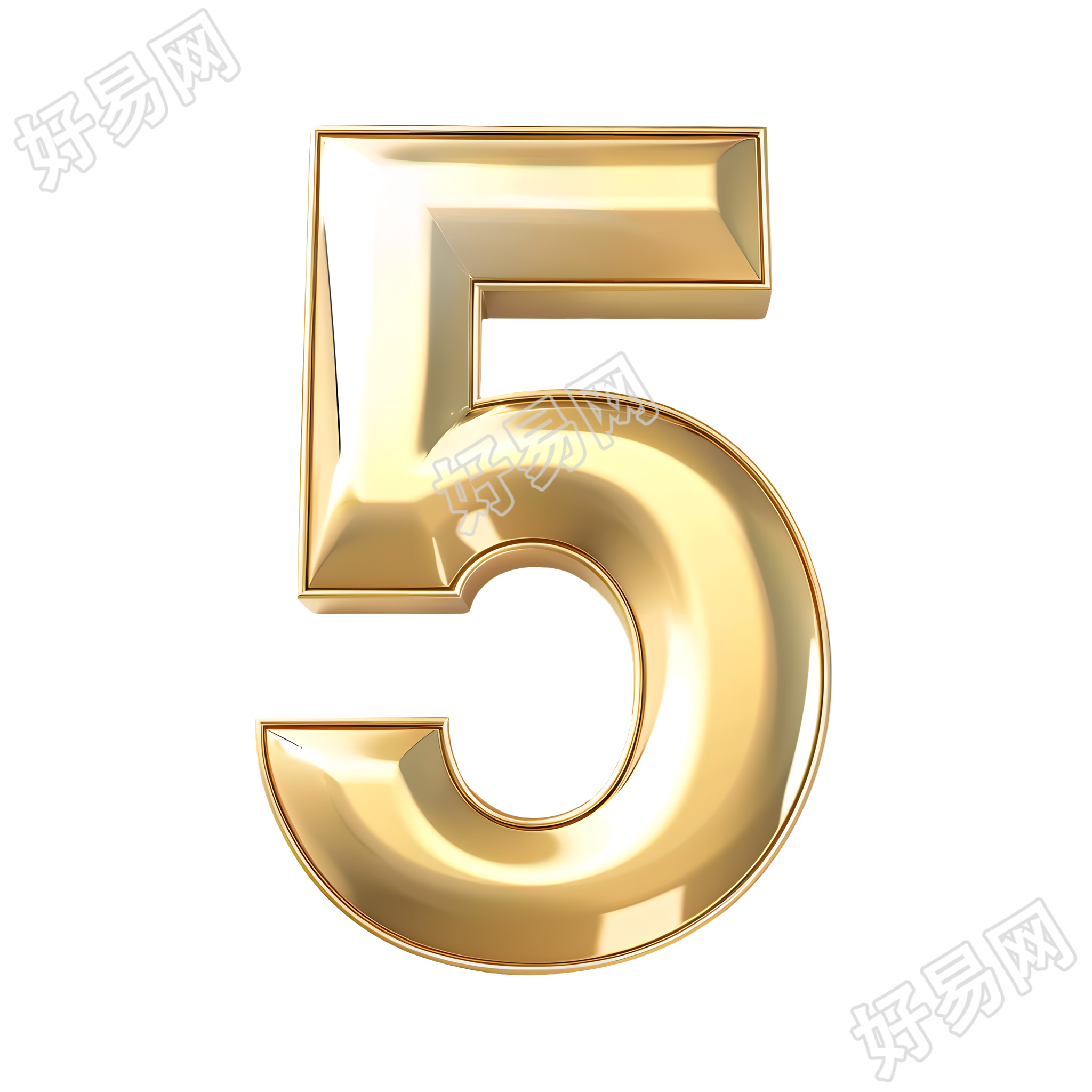 数字5金属风素材