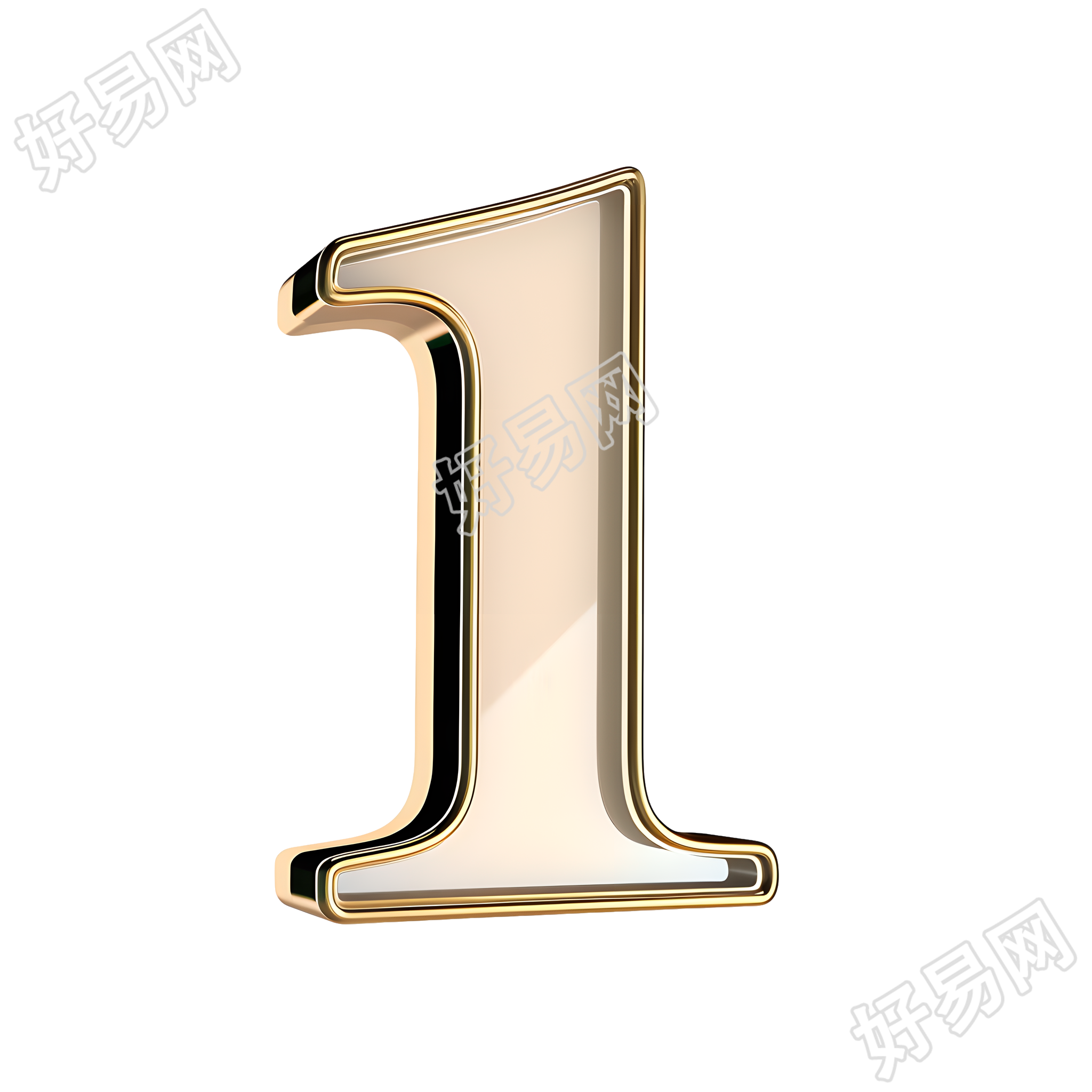 数字1金属风素材