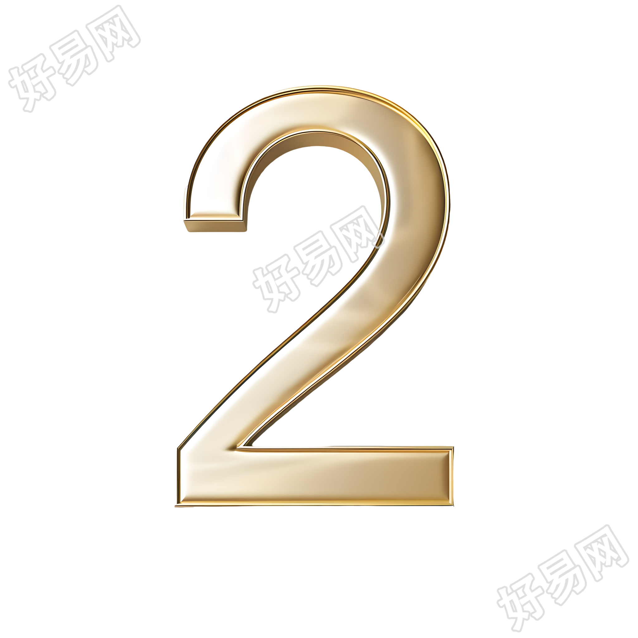 数字2金属风素材