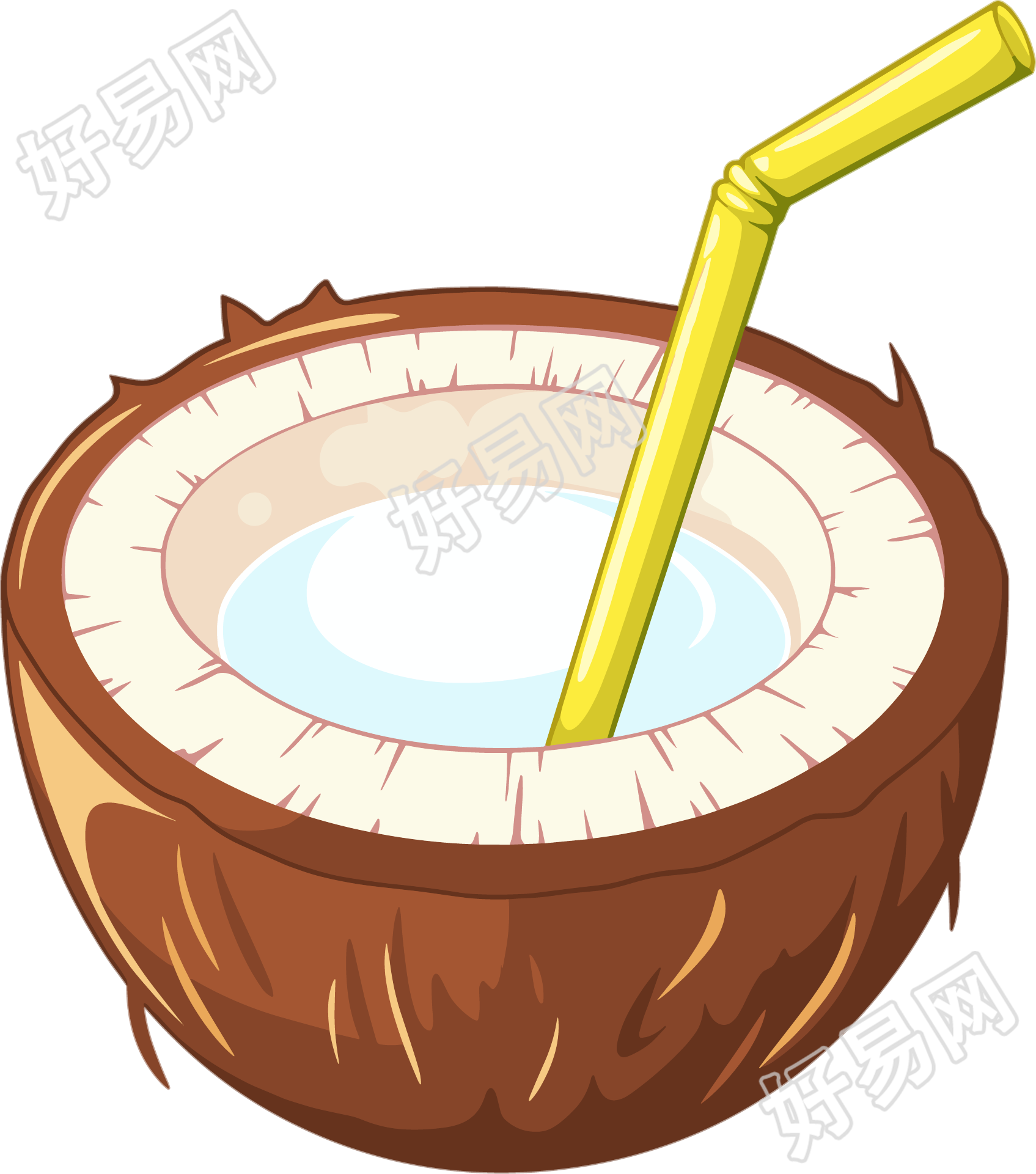椰汁简洁风格素材