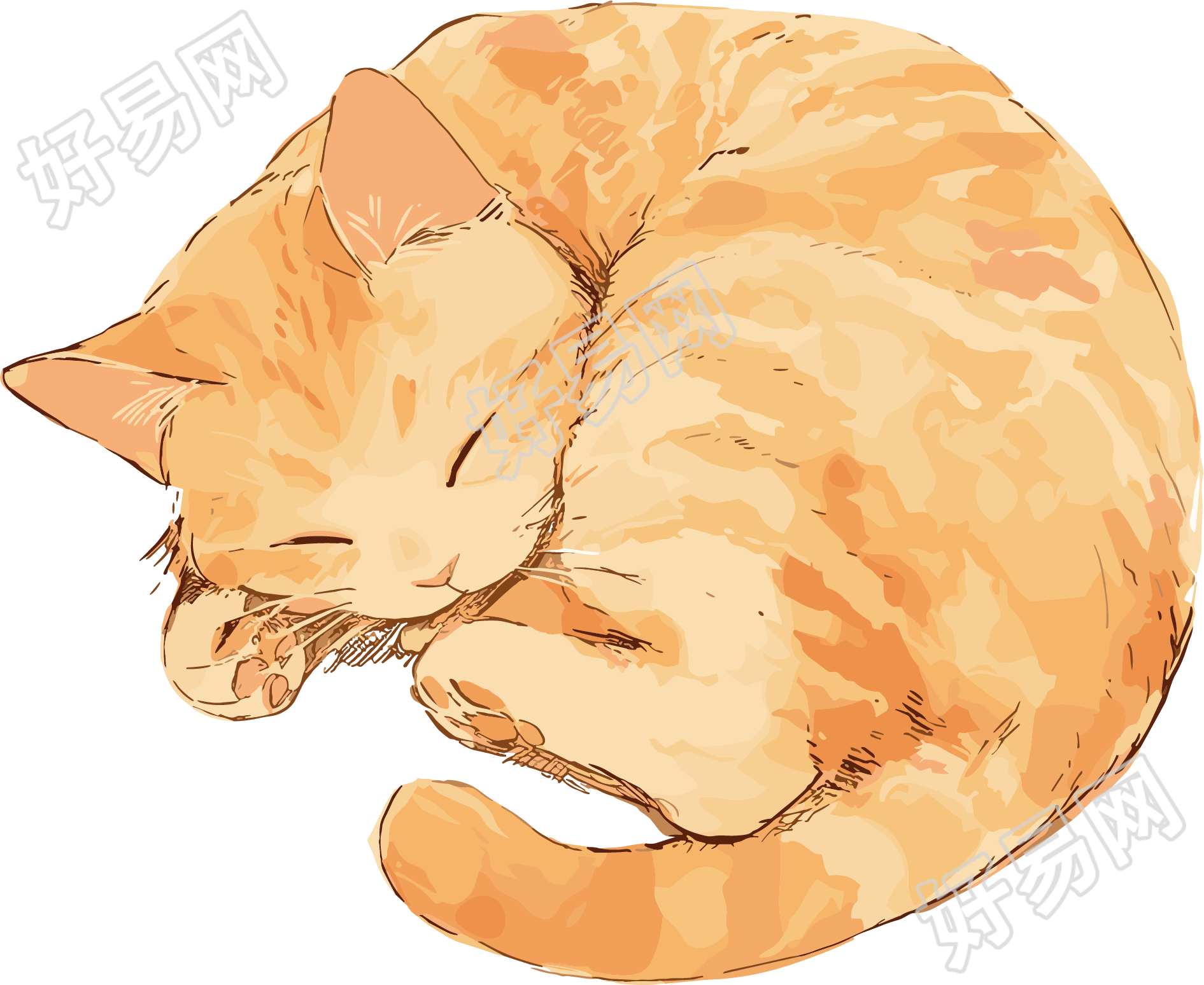 日系猫咪卡通插图