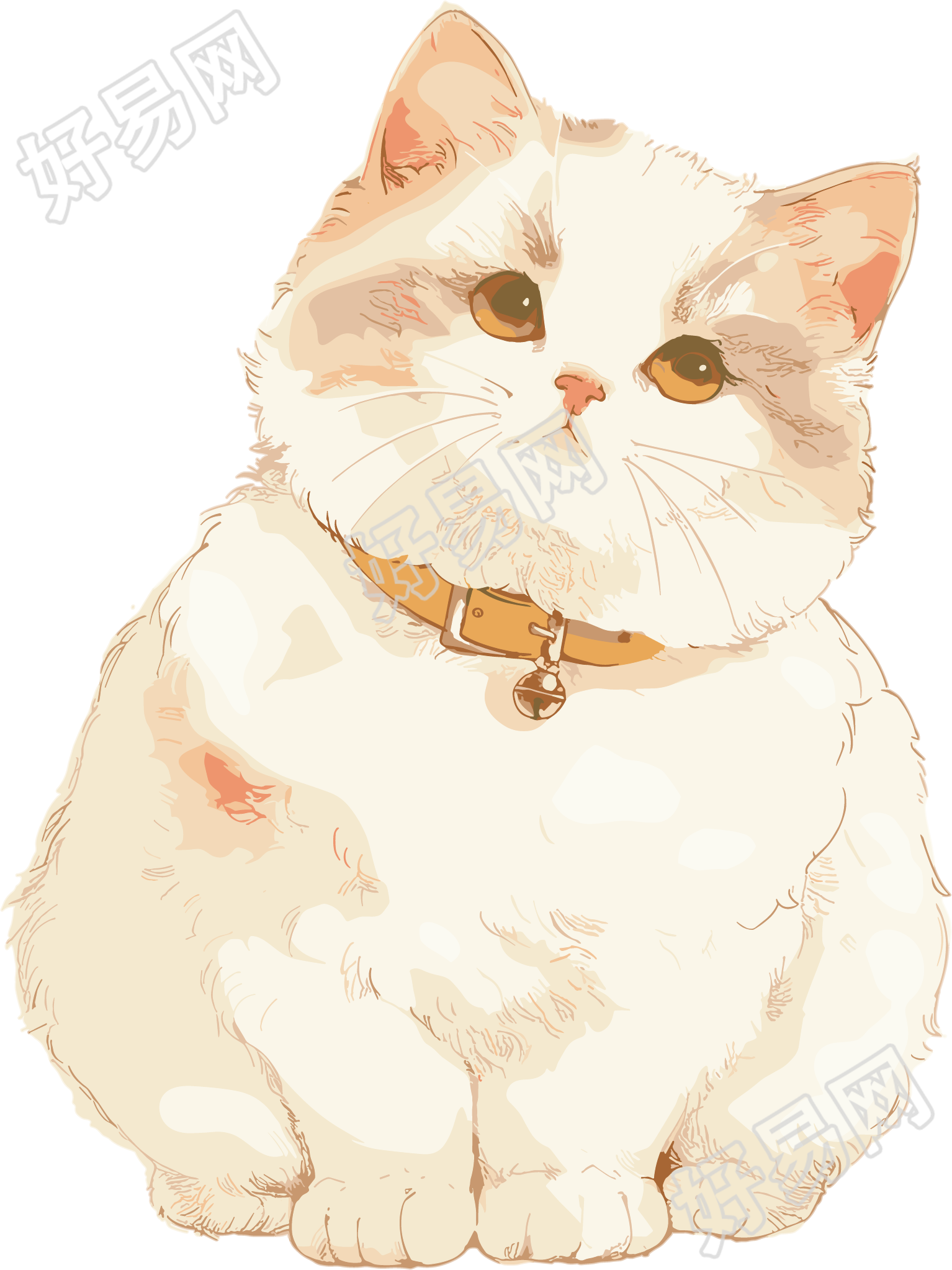 日系猫咪透明背景素材