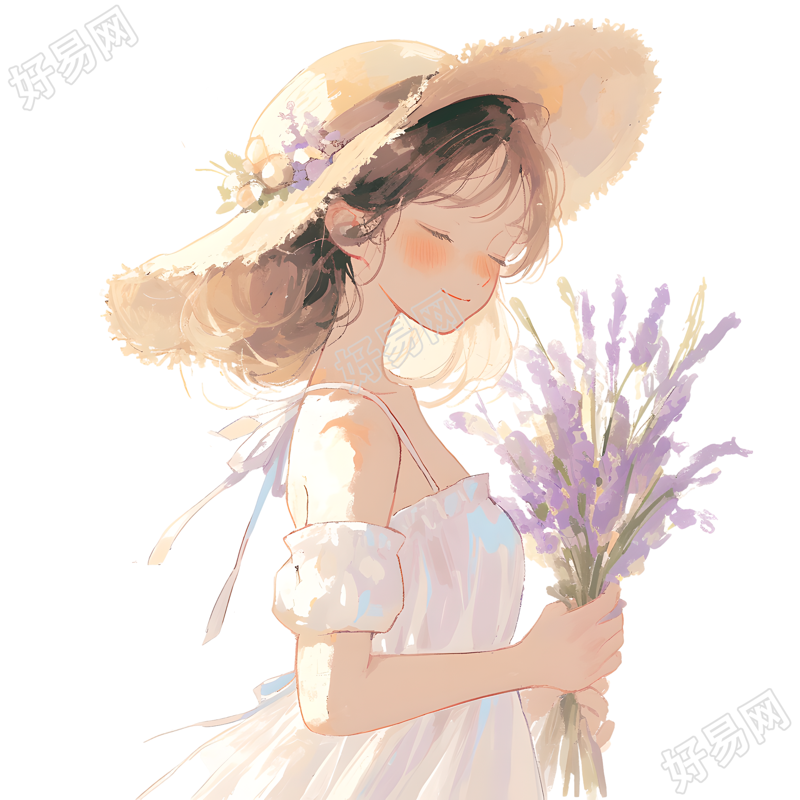 森系女孩插画