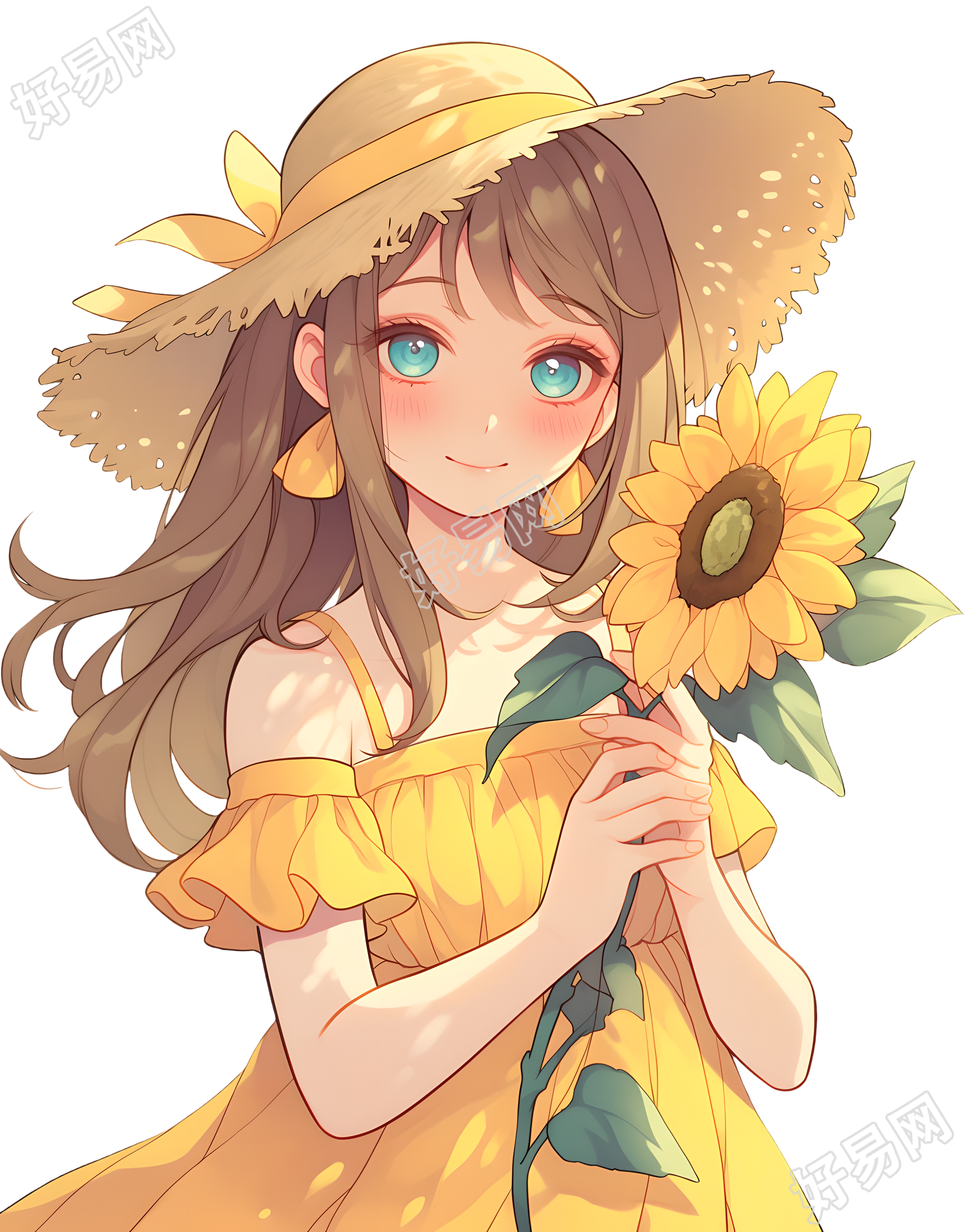 森系女孩唯美插图