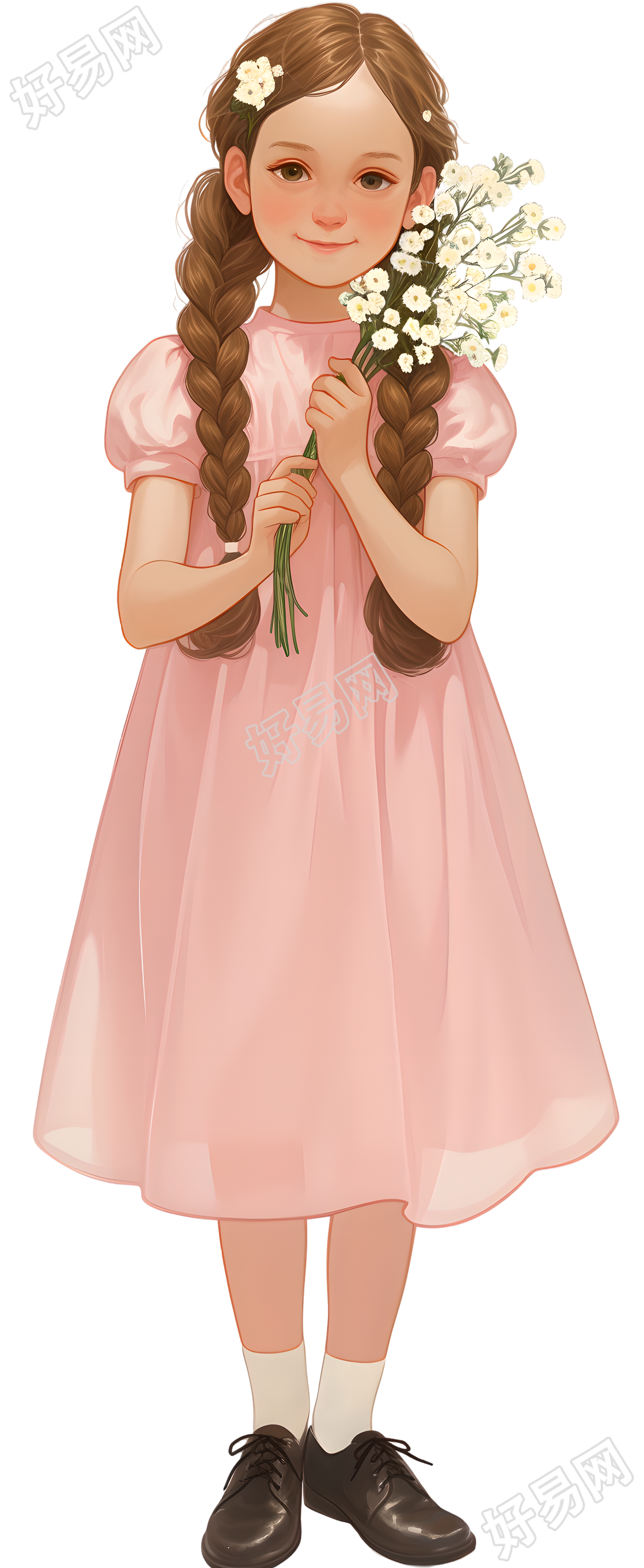森系女孩可商用插画