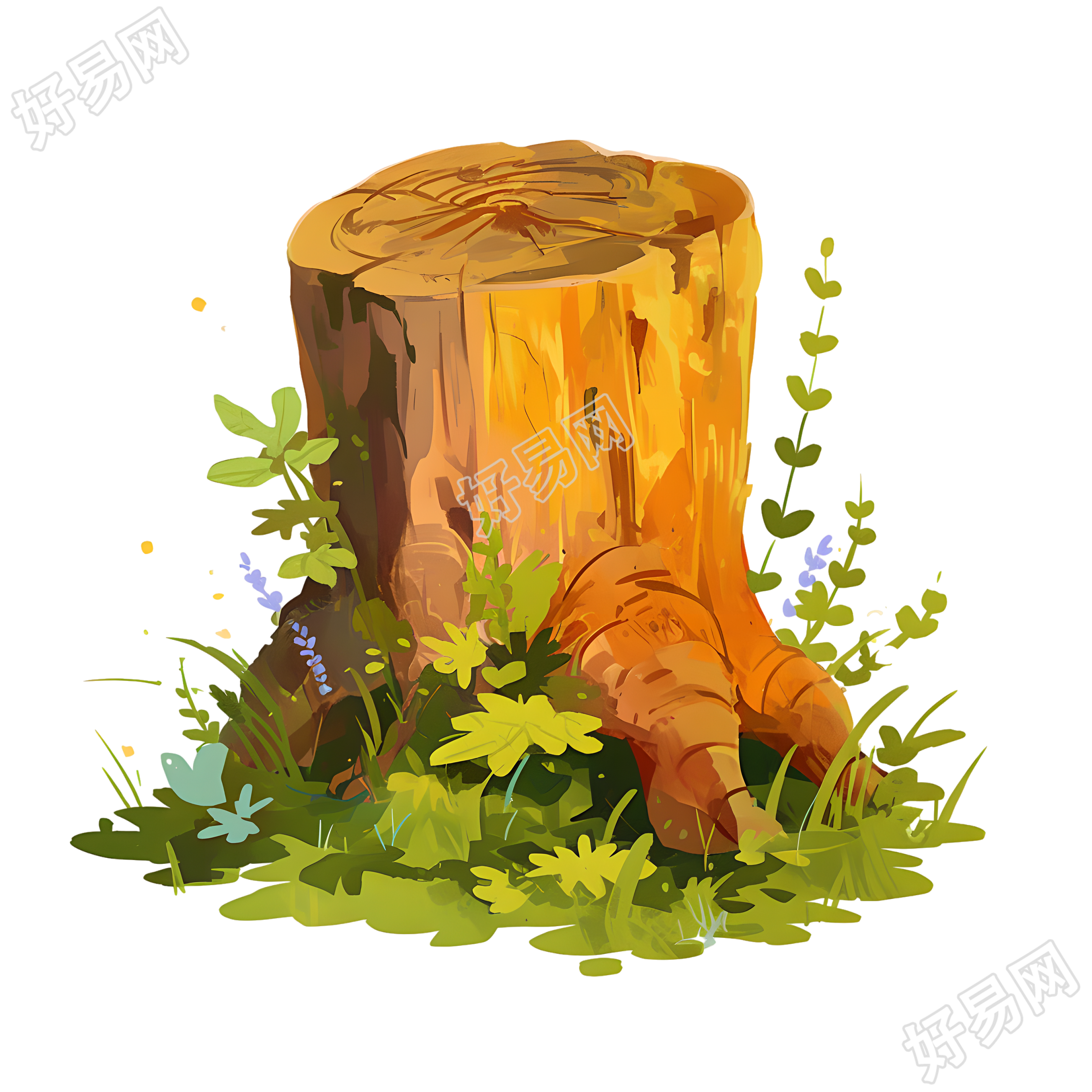 森系树桩插图
