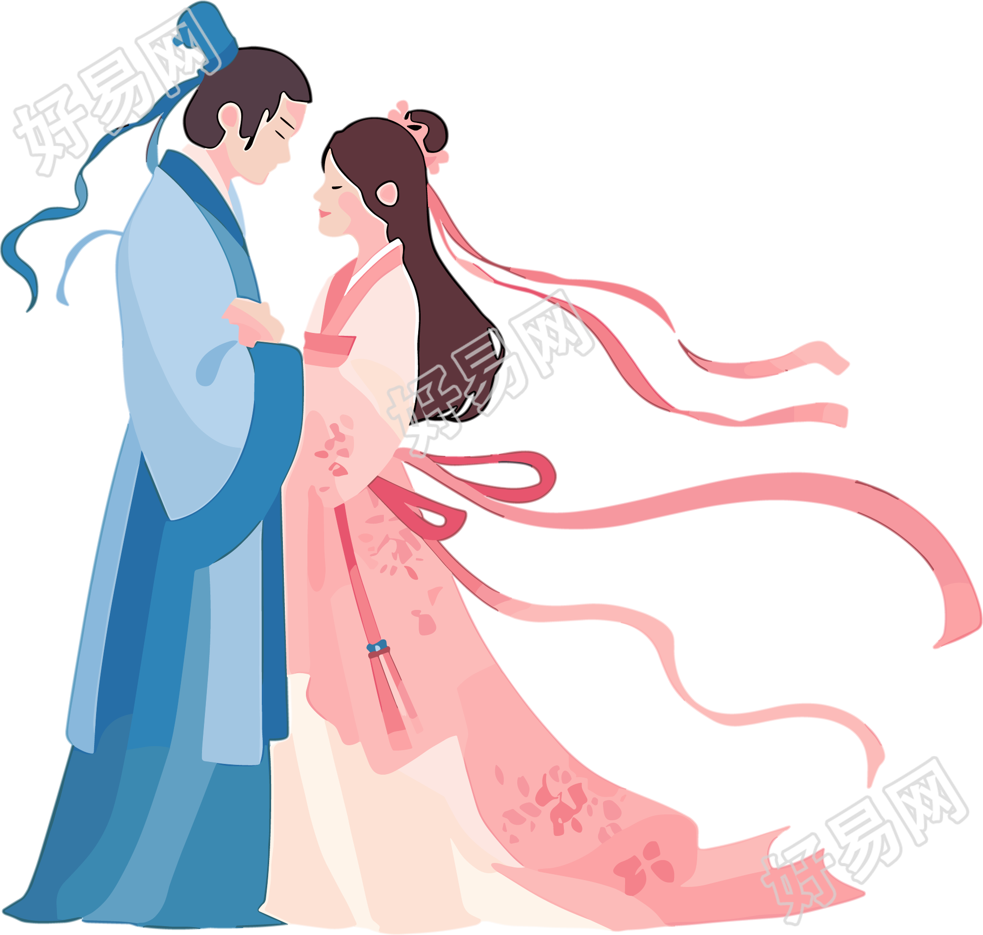 七夕牛郎织女插画