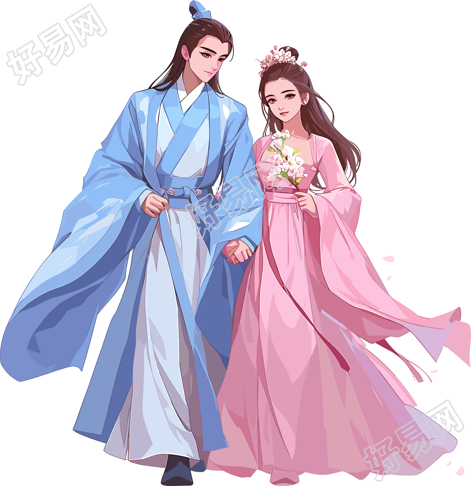 七夕牛郎织女可商用素材