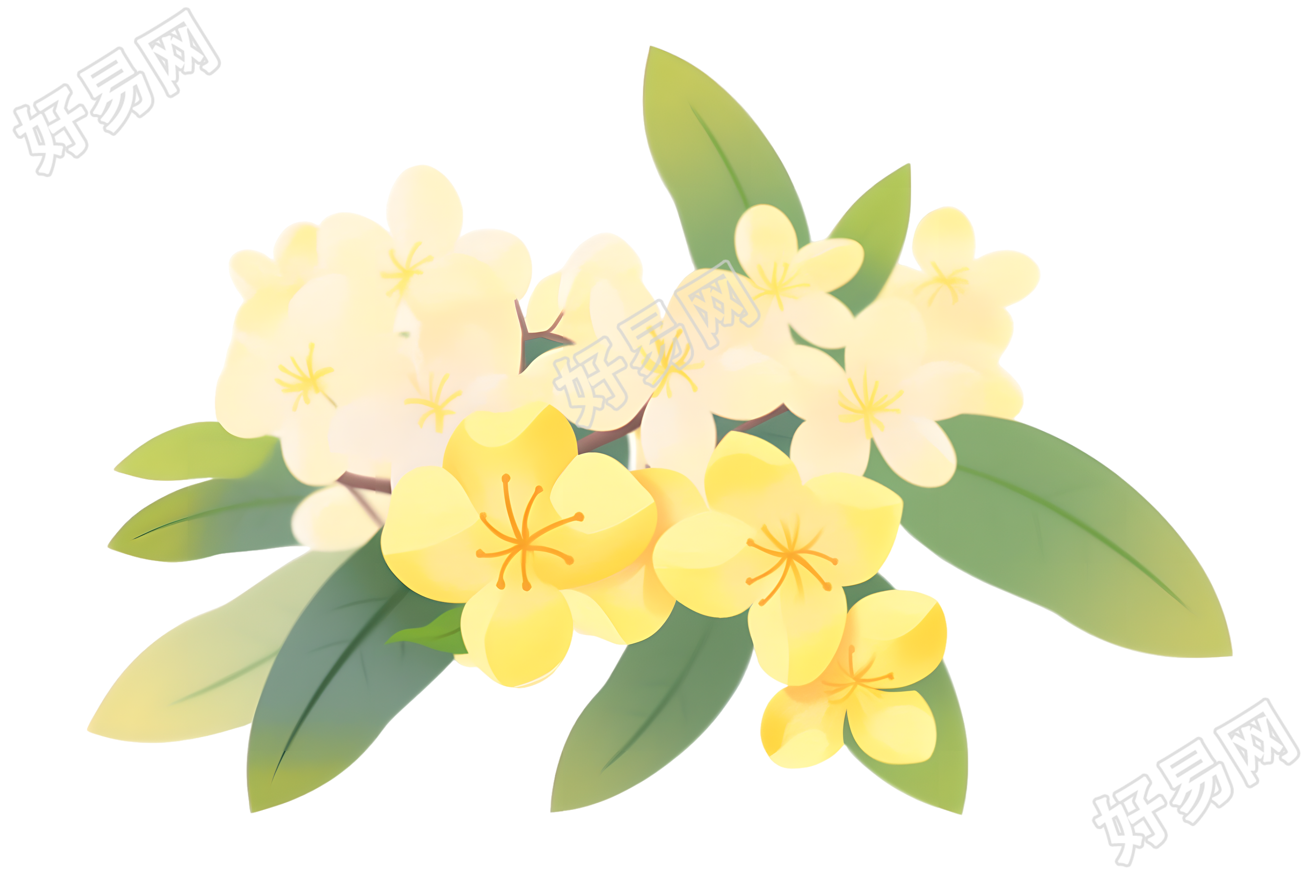 立秋桂花商业插画