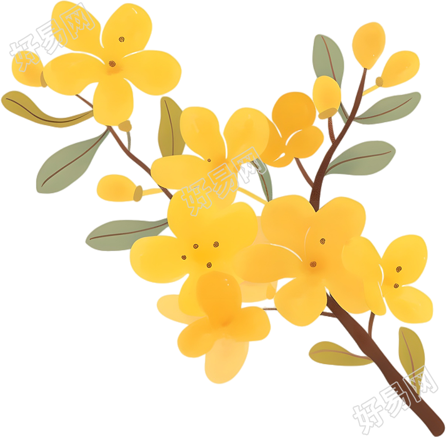 立秋桂花插画素材