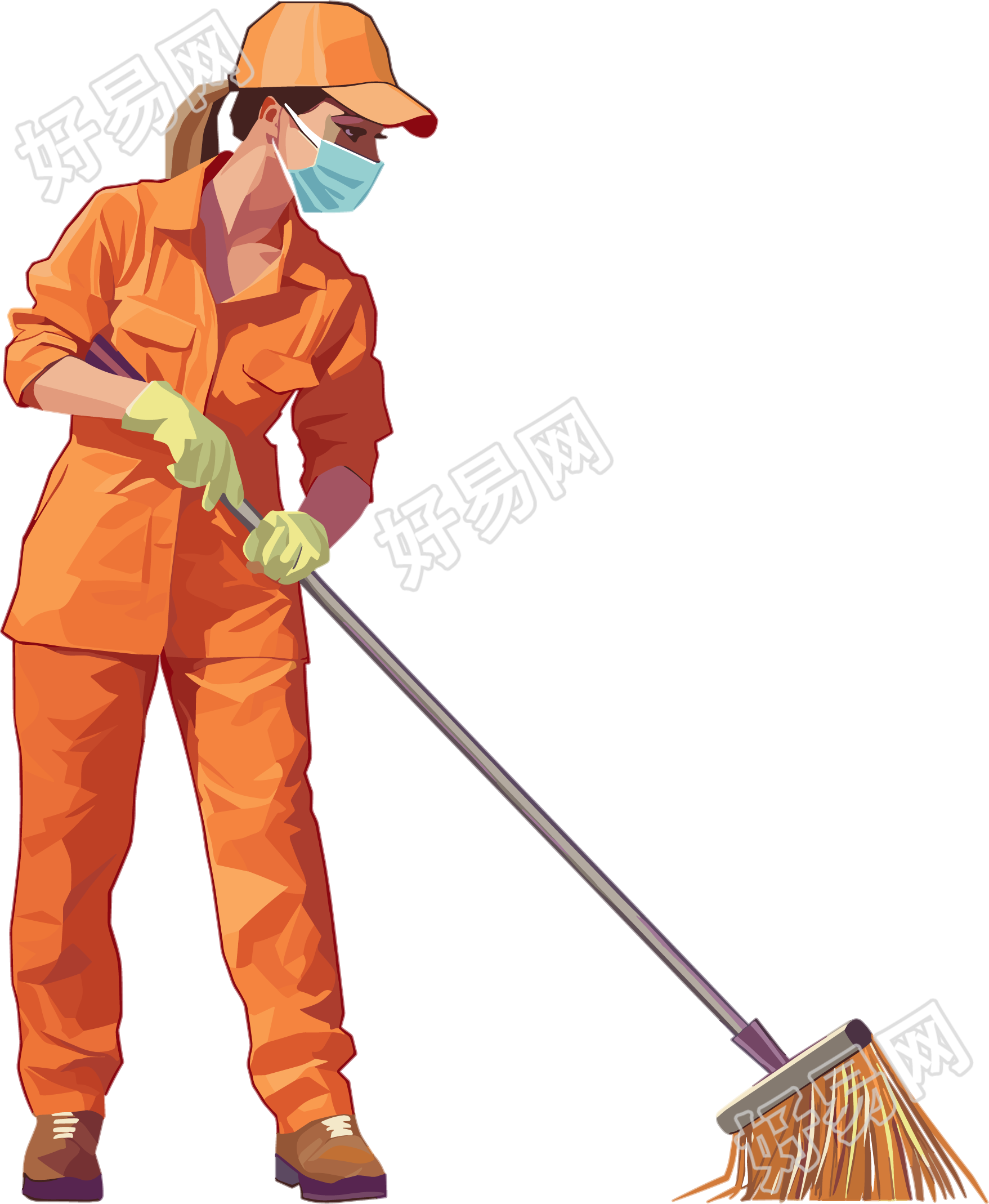 环卫工商业设计图形素材