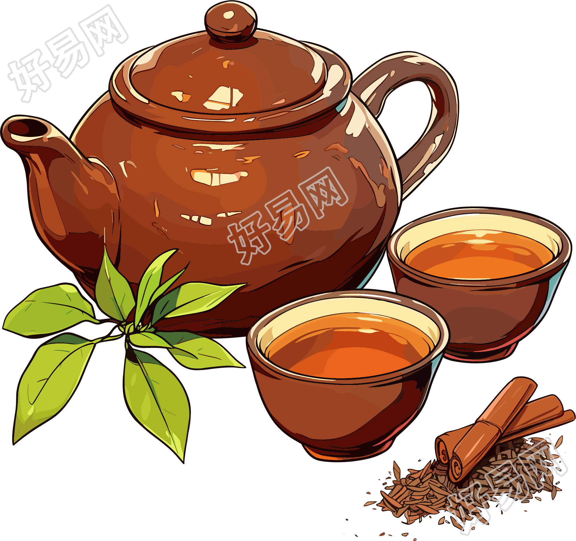 药茶PNG商用素材