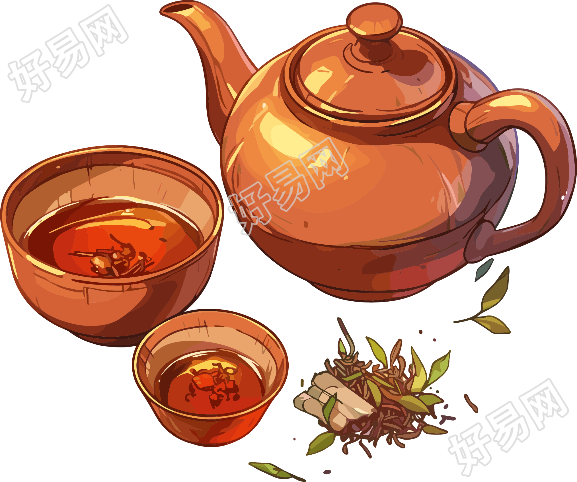 药茶PNG插图素材