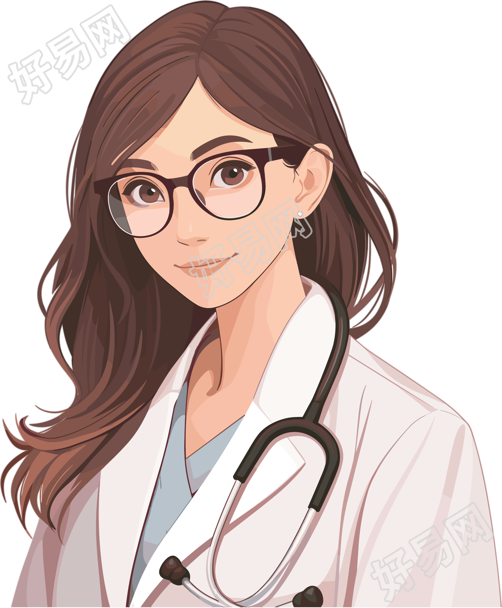 医师插画设计元素
