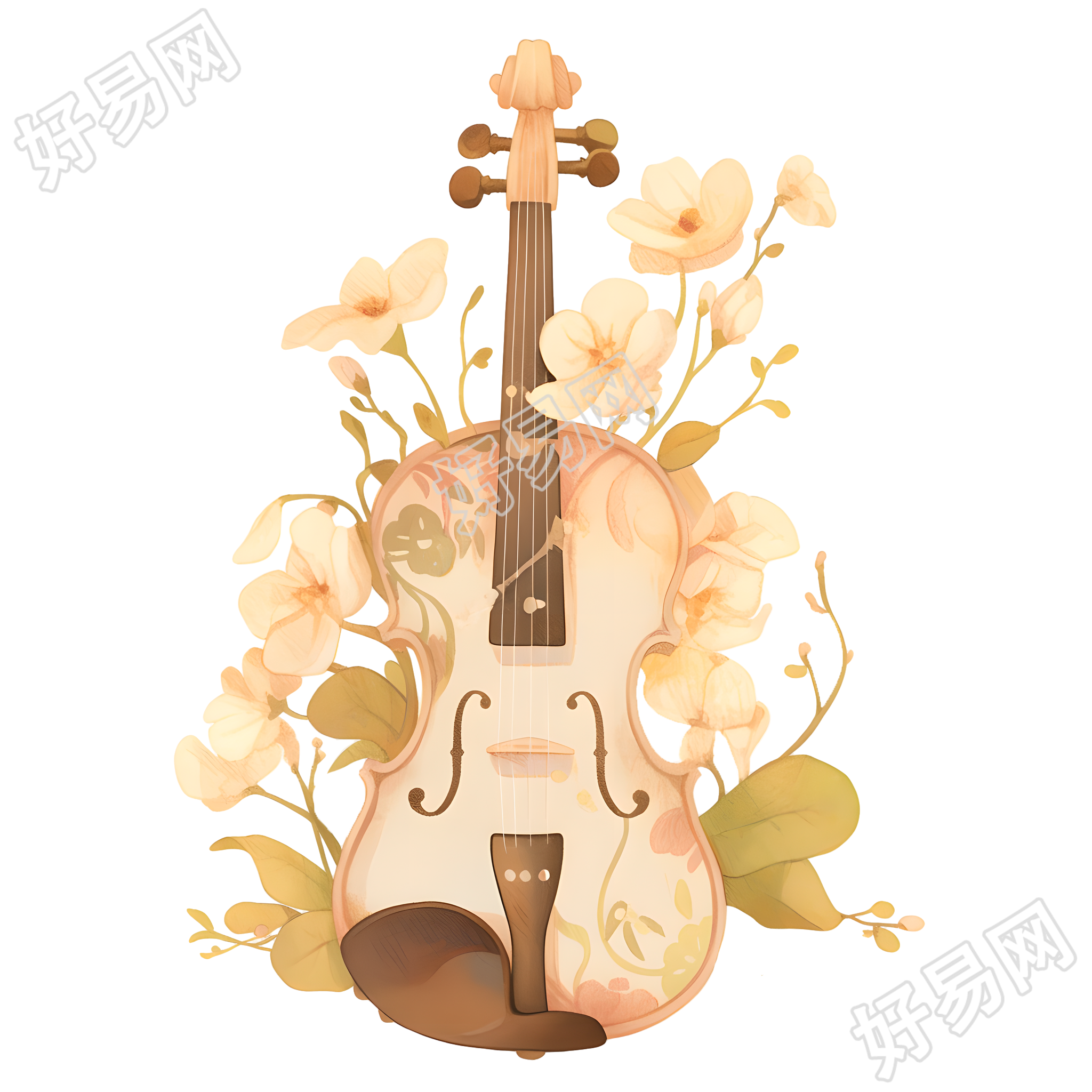 小提琴透明背景插画