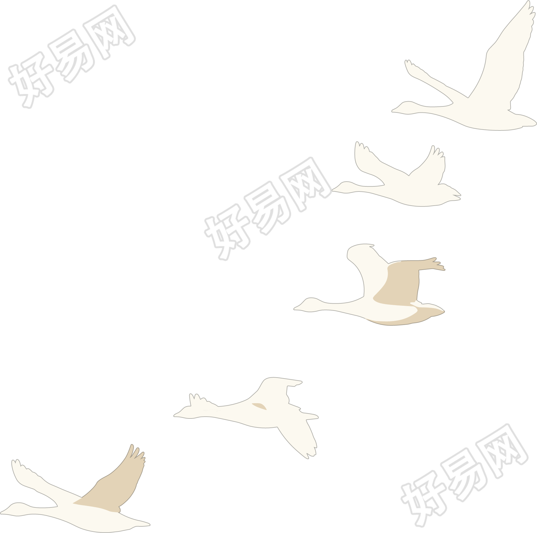 大雁简约扁平插画