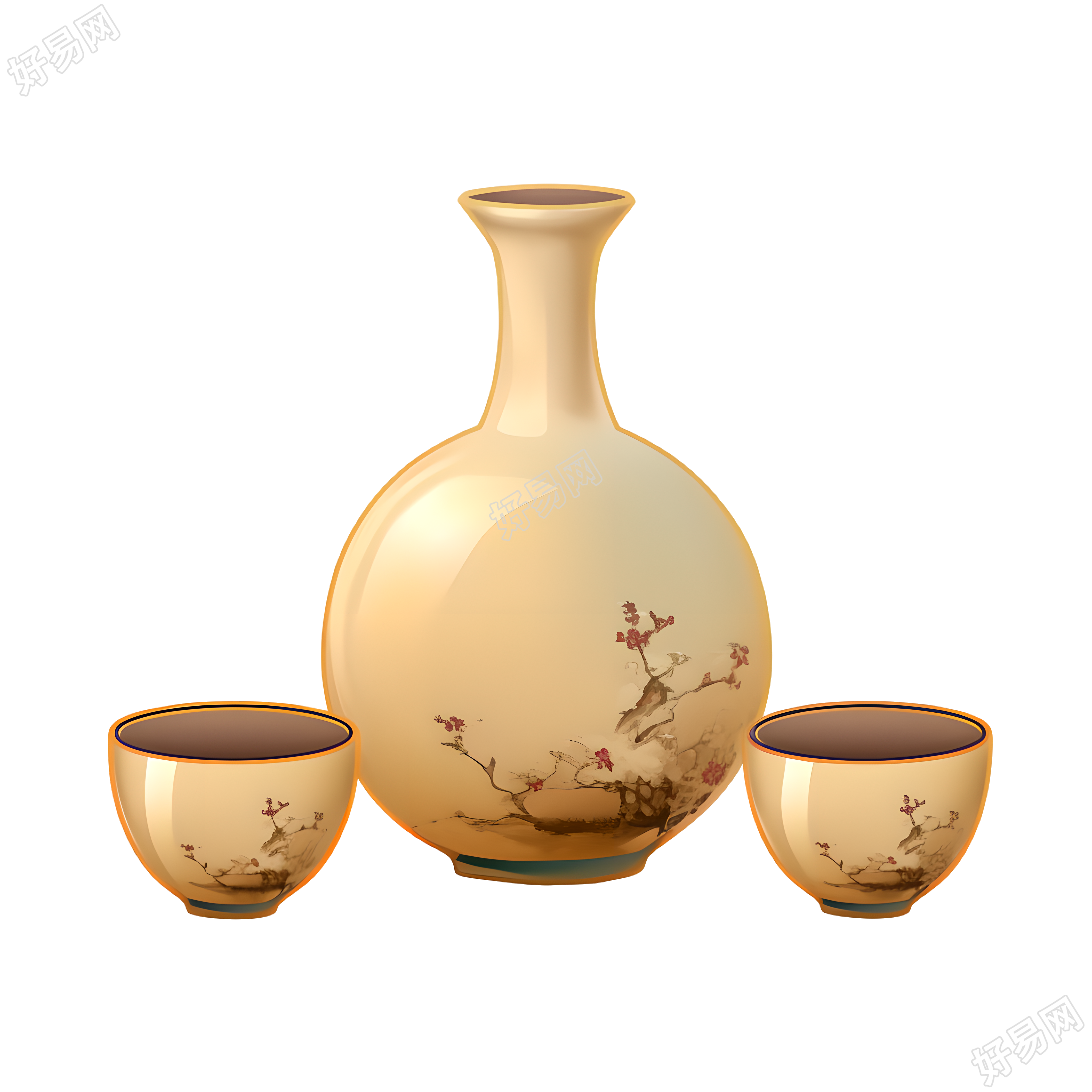 米酒透明背景素材
