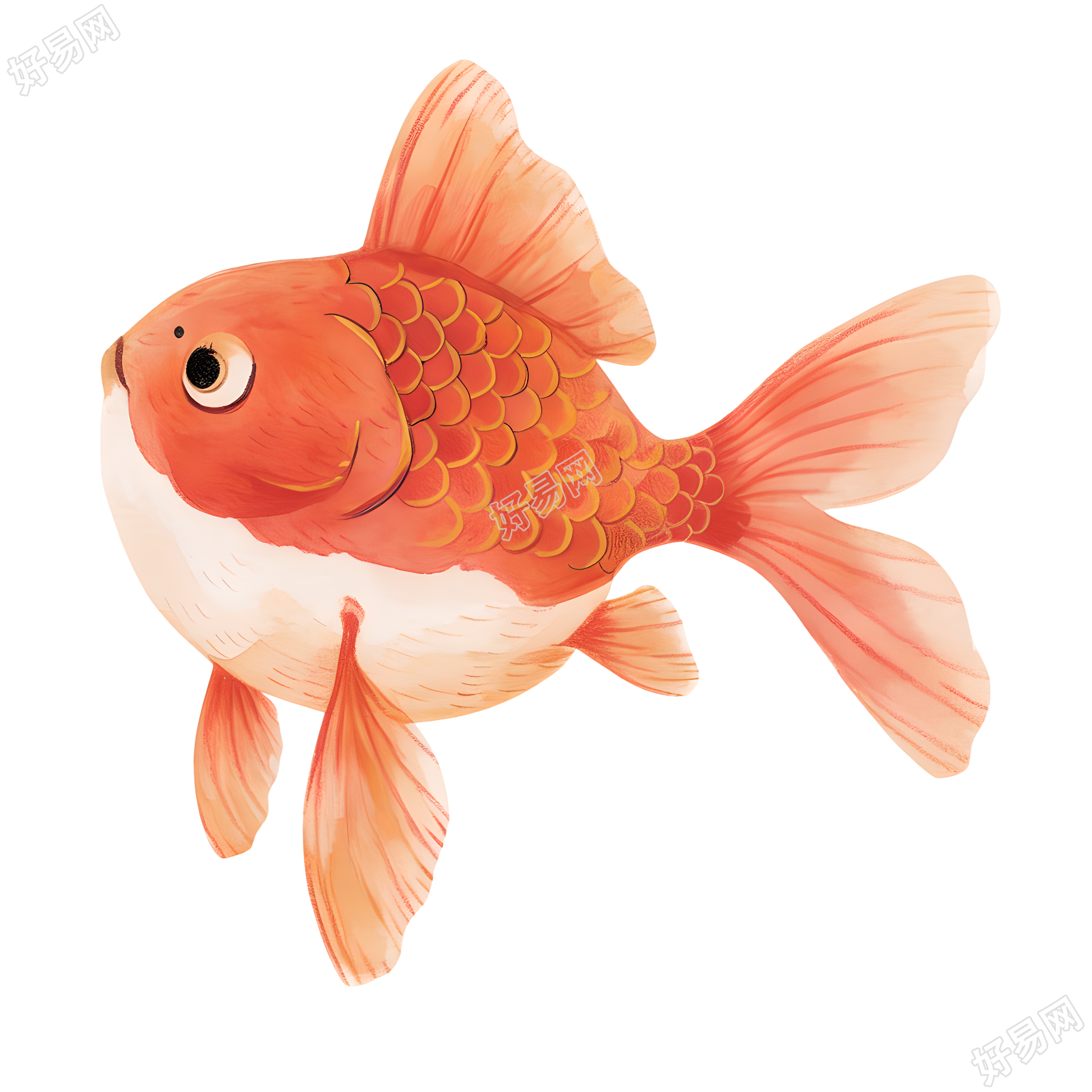 鱼彩色铅笔插画