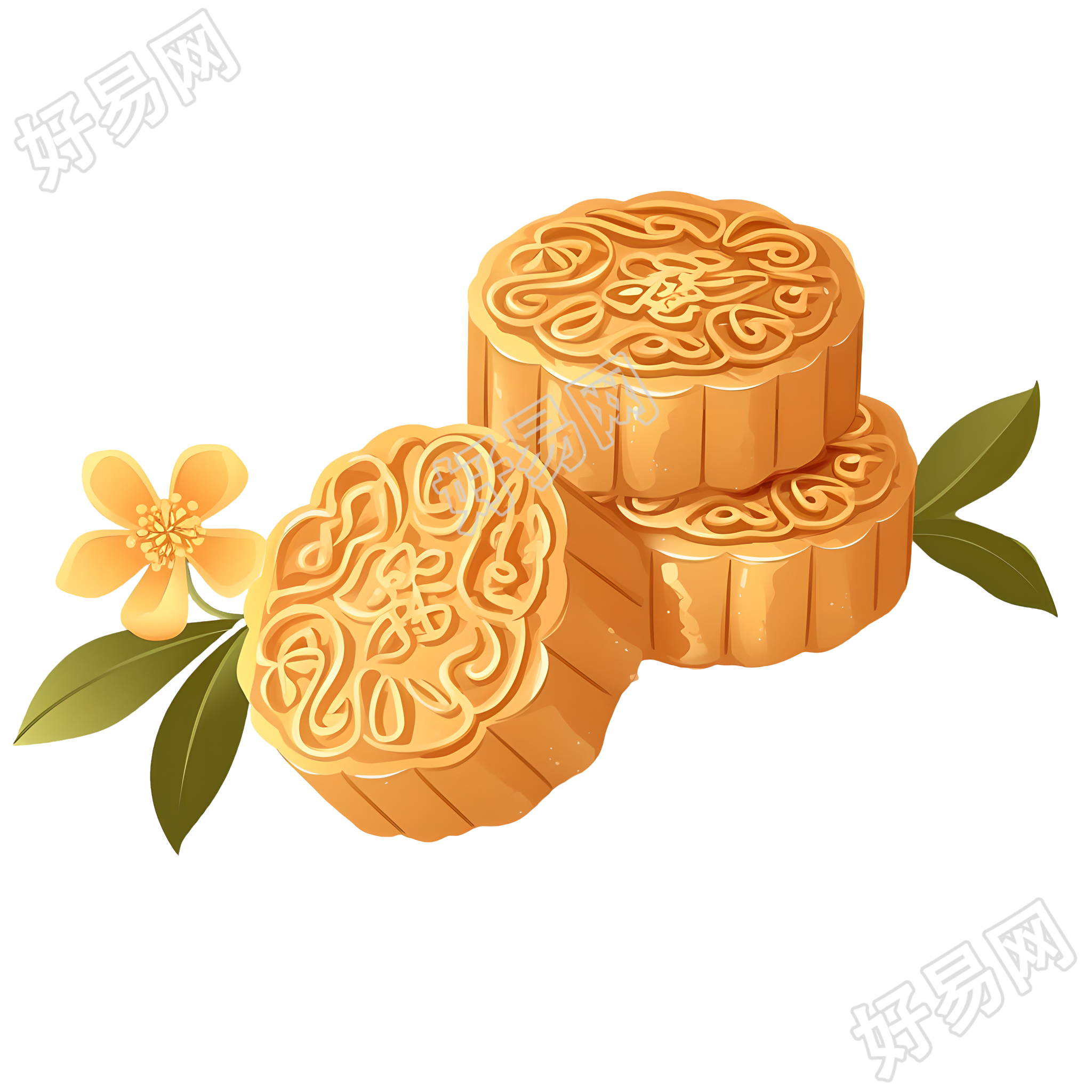 月饼插图设计元素