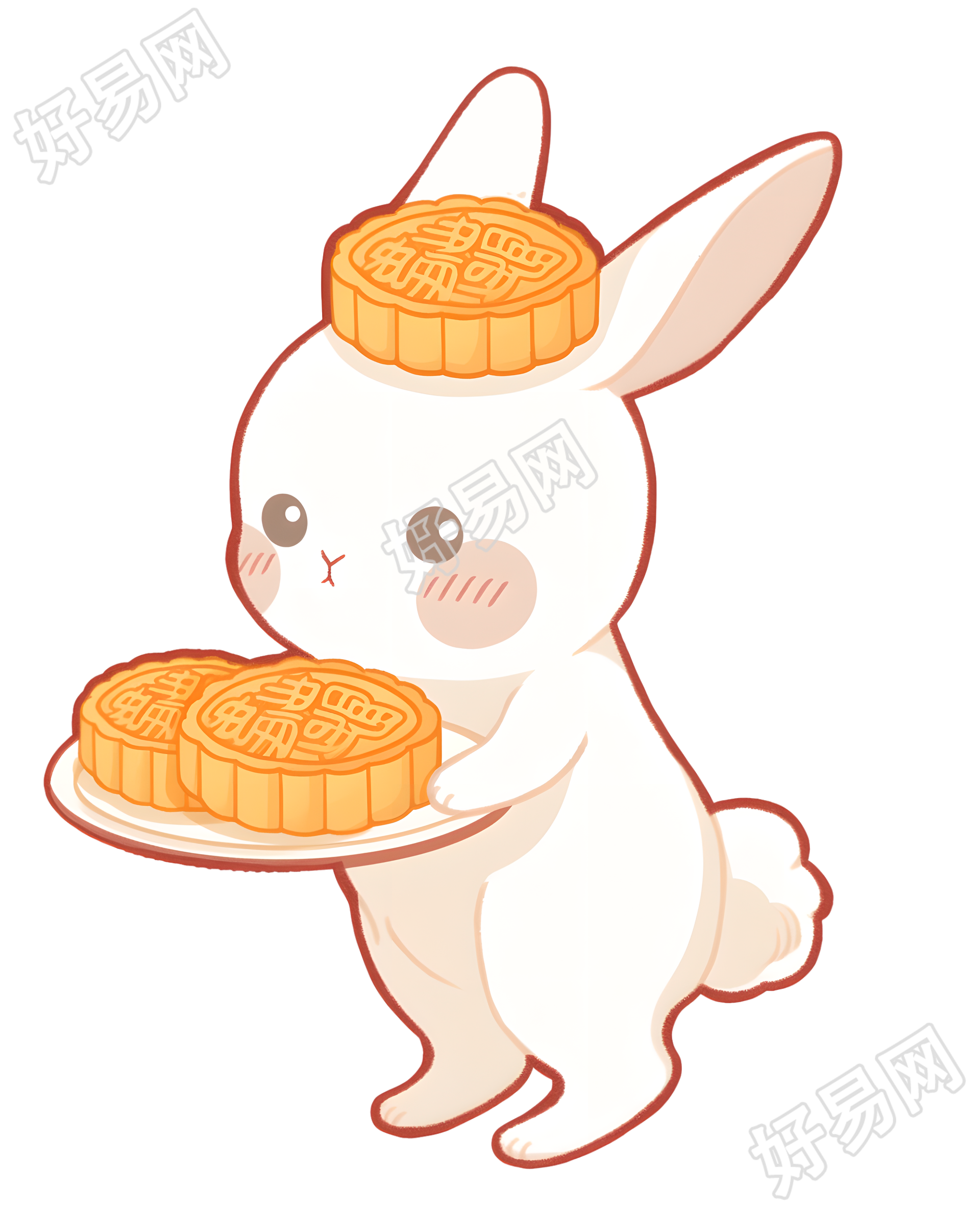 玉兔月饼元素