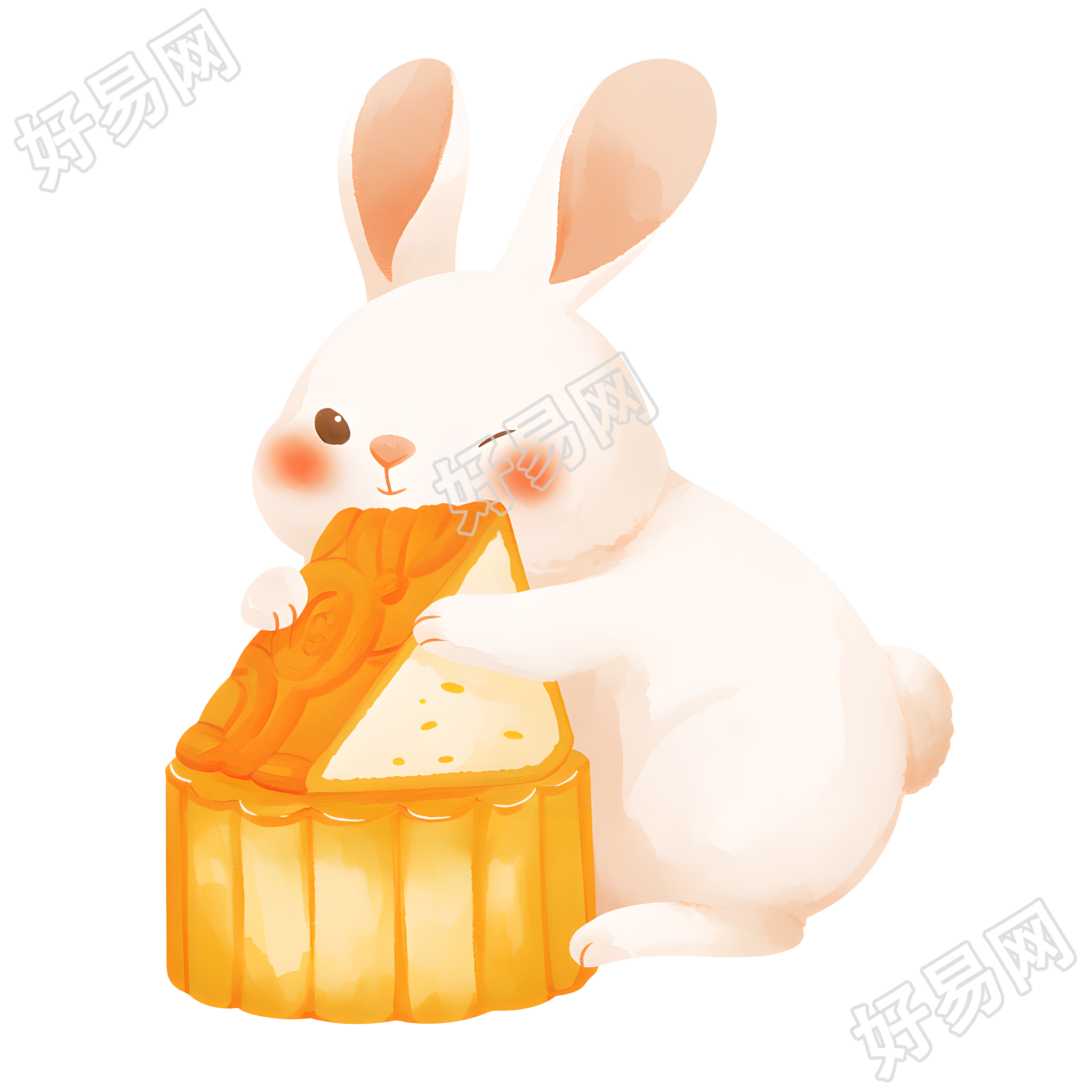 玉兔水彩插图