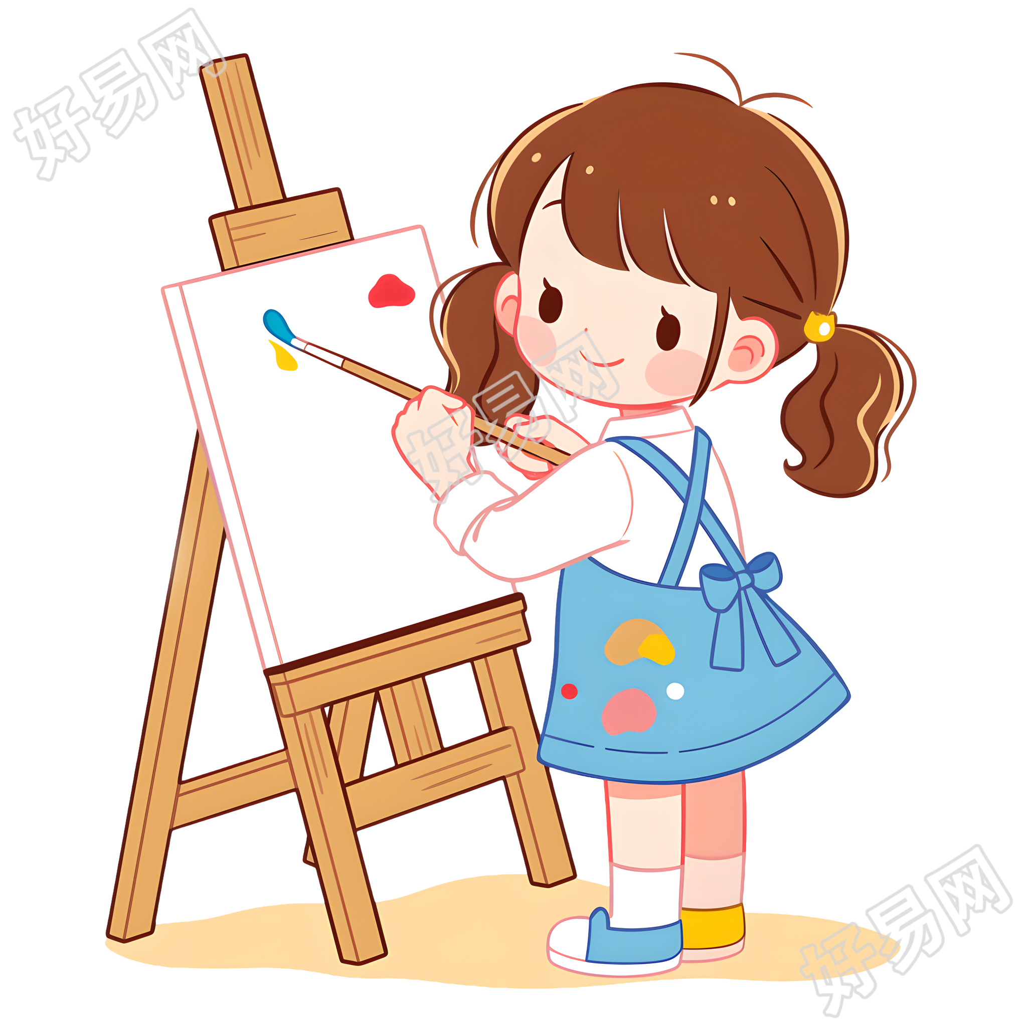 少女绘画元素