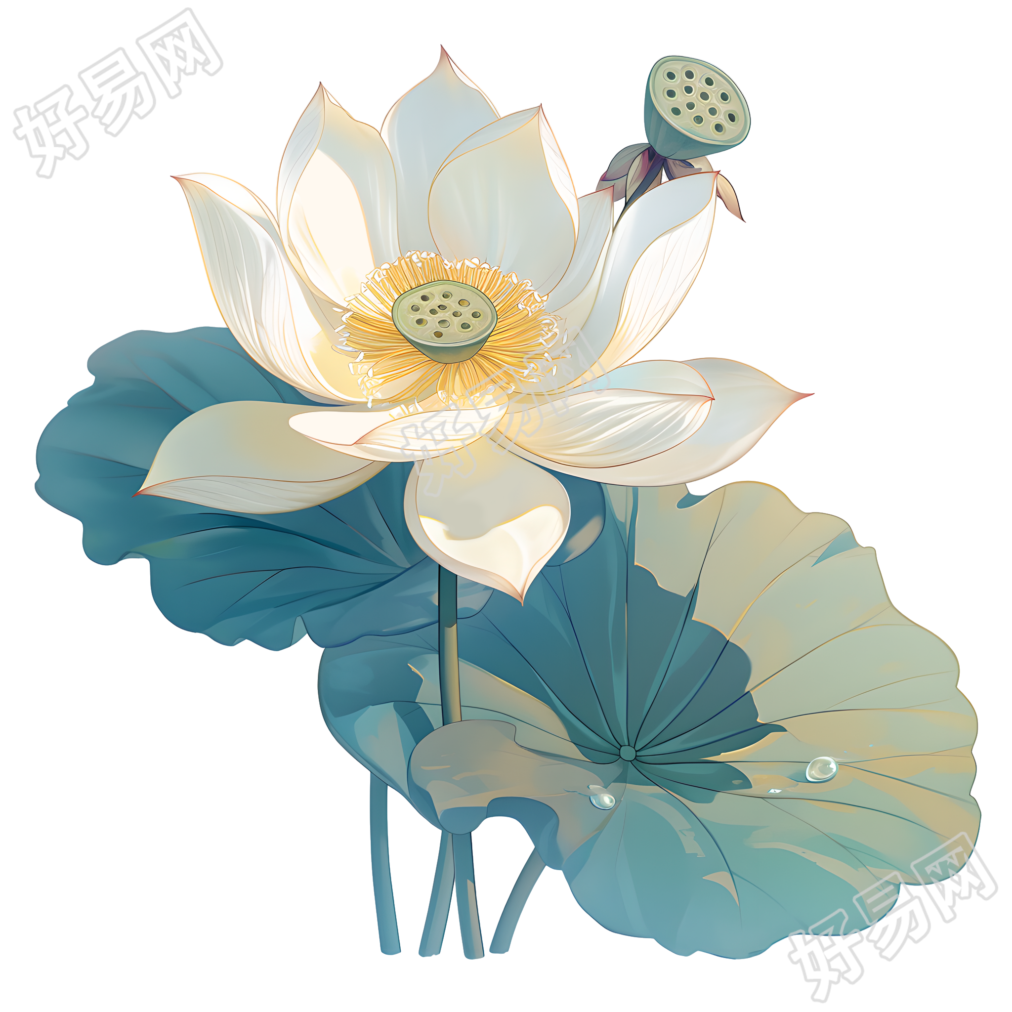白色莲花高清图形素材