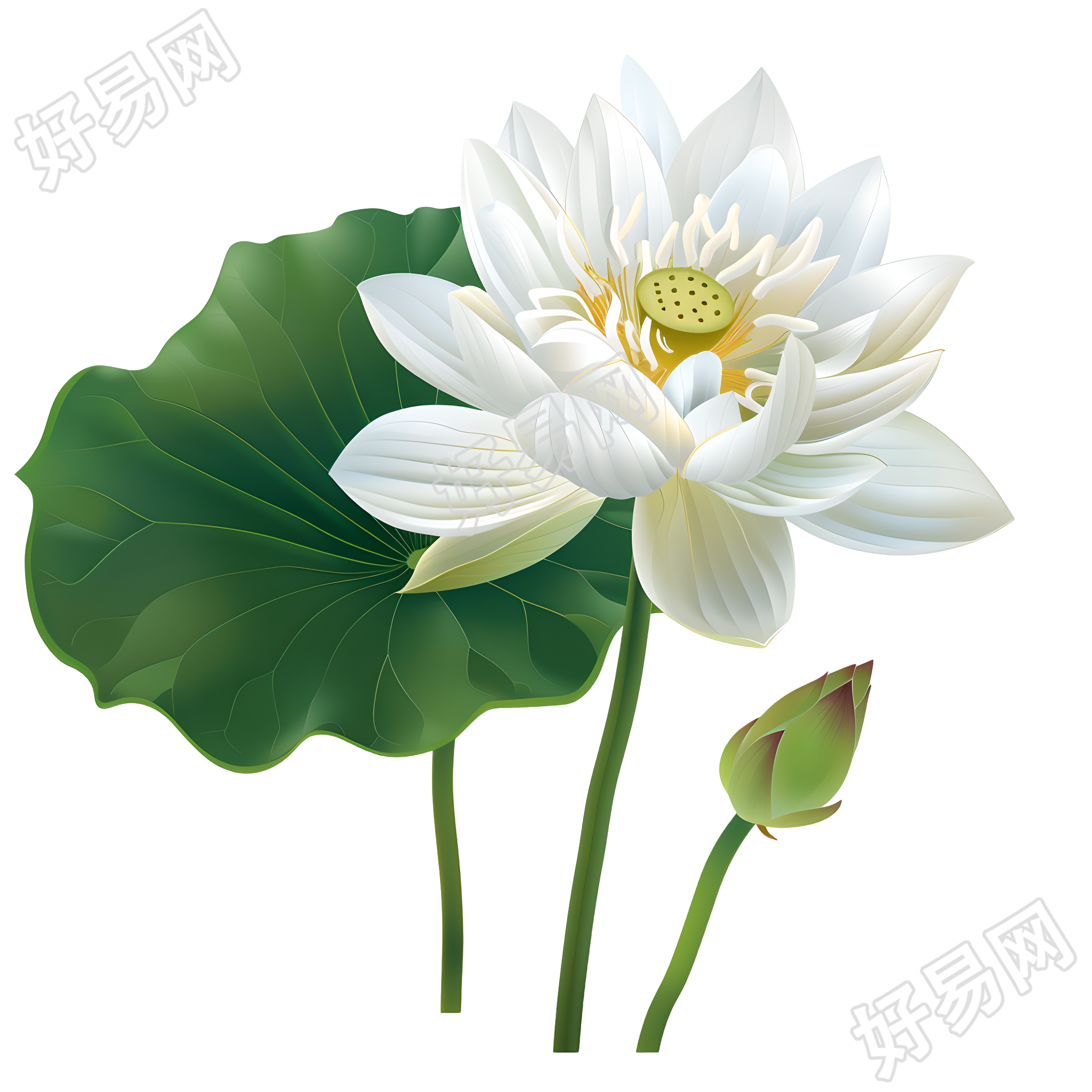 白色莲花高清商业素材